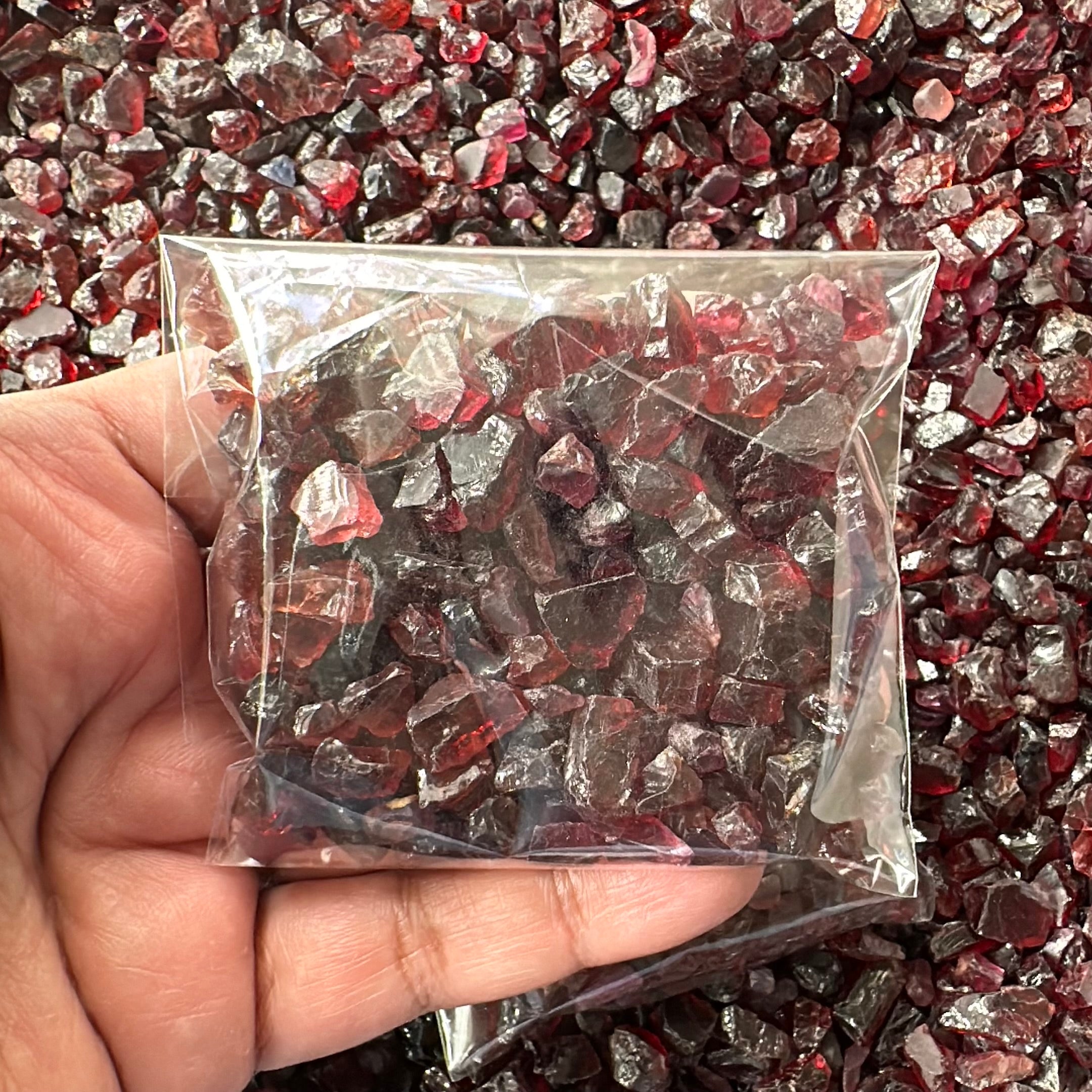 Garnet Bags, mixed 100gm bags of Garnets, Tanzania, Untreated Unheated, price per 100 gm bag