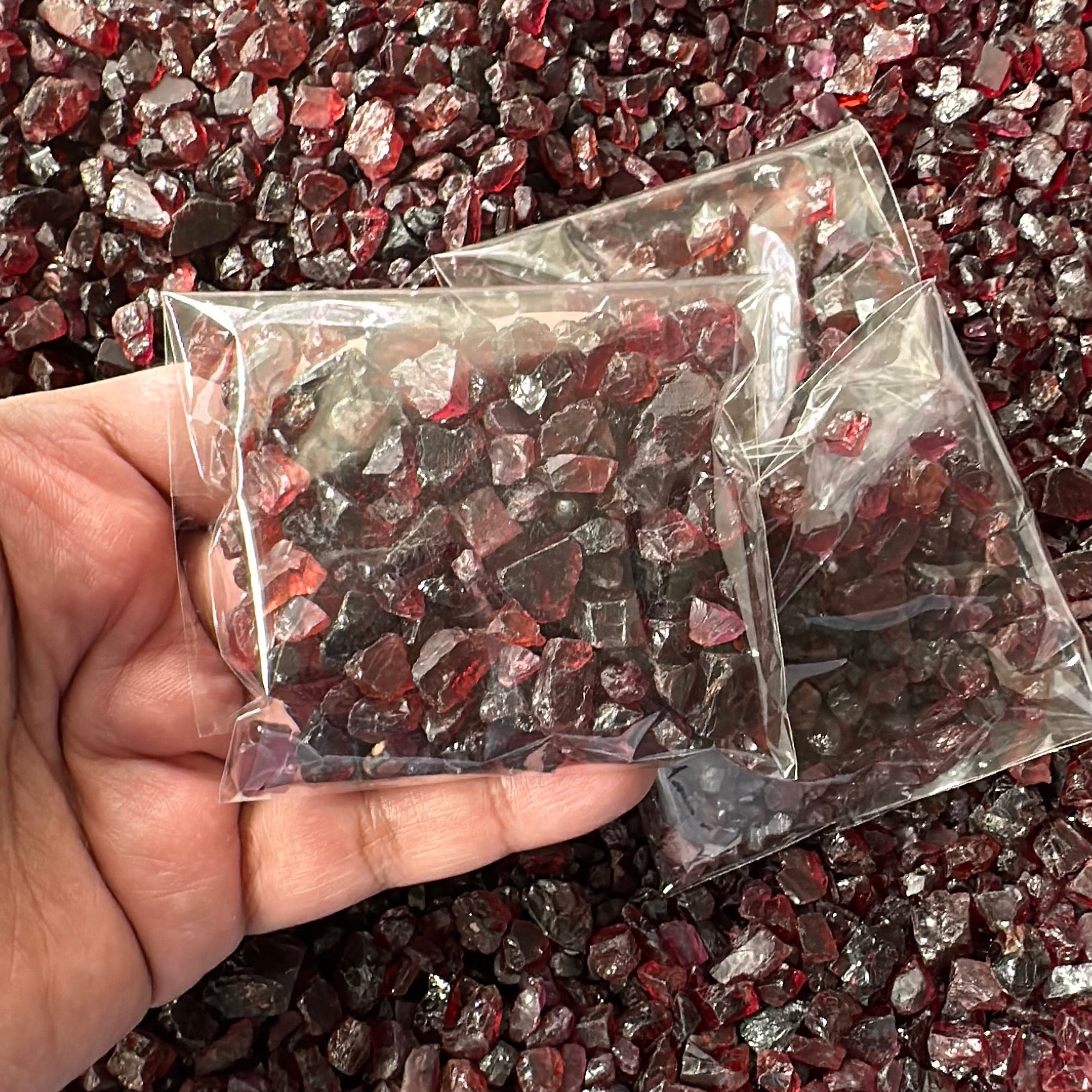 Garnet Bags, mixed 100gm bags of Garnets, Tanzania, Untreated Unheated, price per 100 gm bag