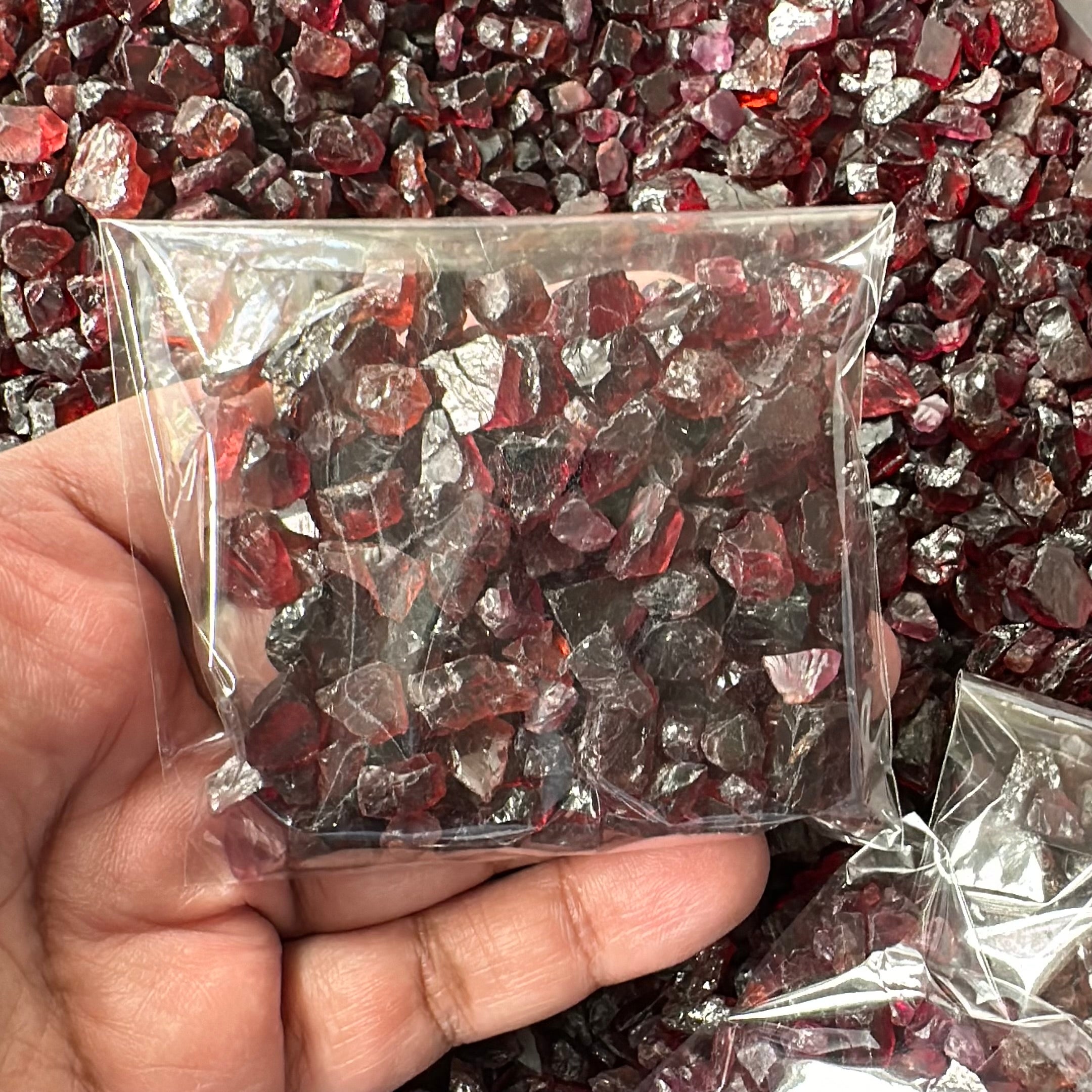 Garnet Bags, mixed 100gm bags of Garnets, Tanzania, Untreated Unheated, price per 100 gm bag