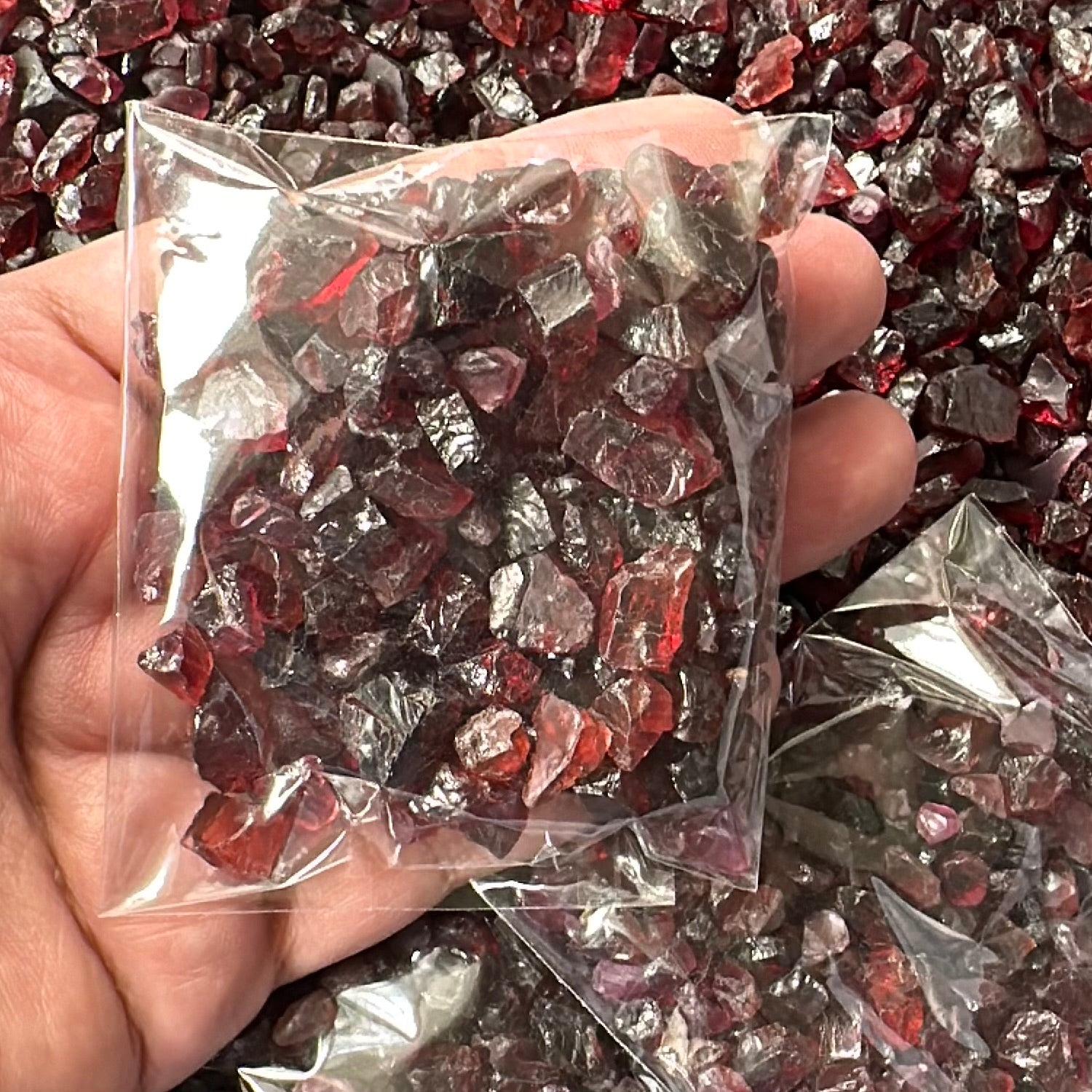 Garnet Bags, mixed 100gm bags of Garnets, Tanzania, Untreated Unheated, price per 100 gm bag