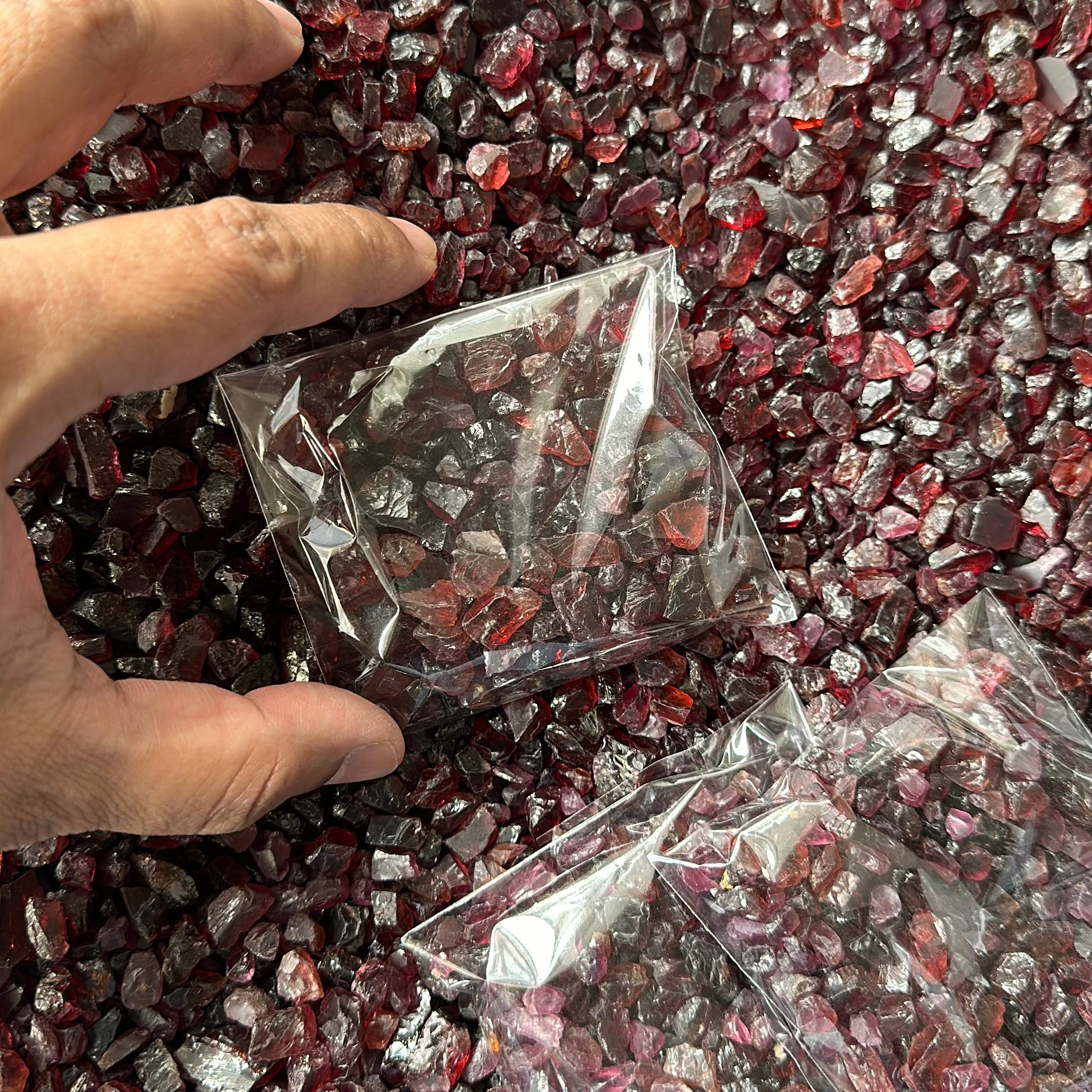 Garnet Bags, mixed 100gm bags of Garnets, Tanzania, Untreated Unheated, price per 100 gm bag