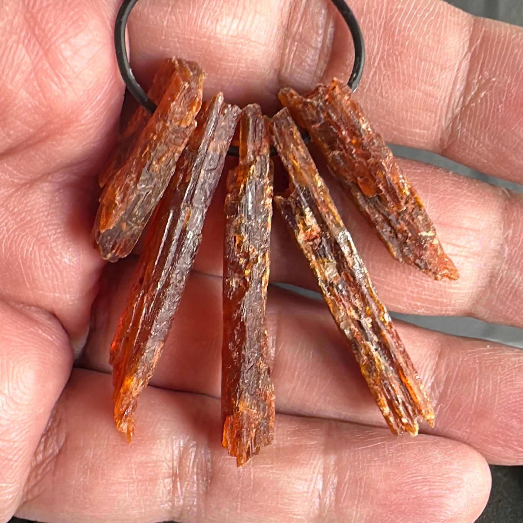 Orange Kyanite Crystals, Drilled, 5 pc lot, price for all 5, the lot you are viewing is the exact lot you are buying