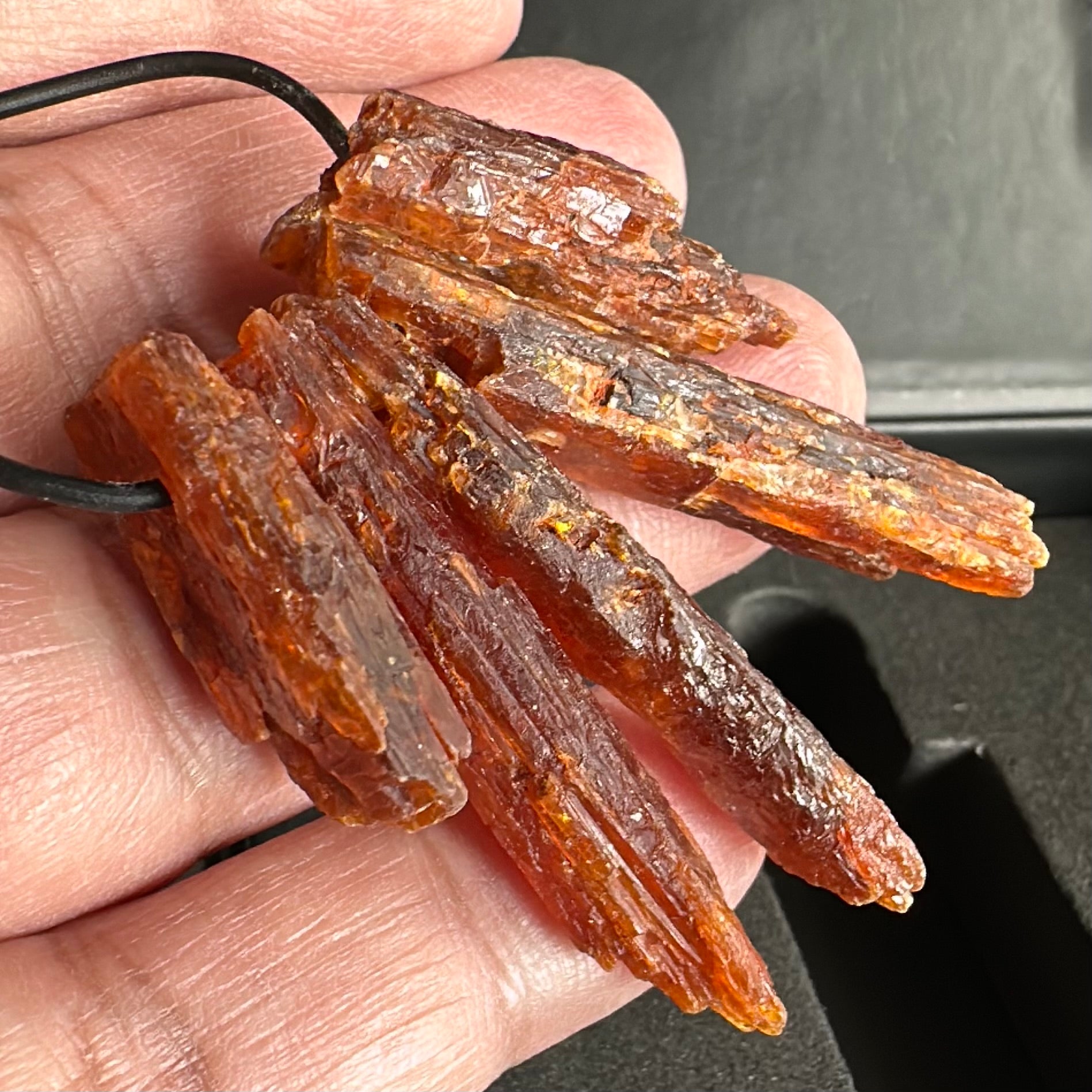 Orange Kyanite Crystals, Drilled, 5 pc lot, price for all 5, the lot you are viewing is the exact lot you are buying