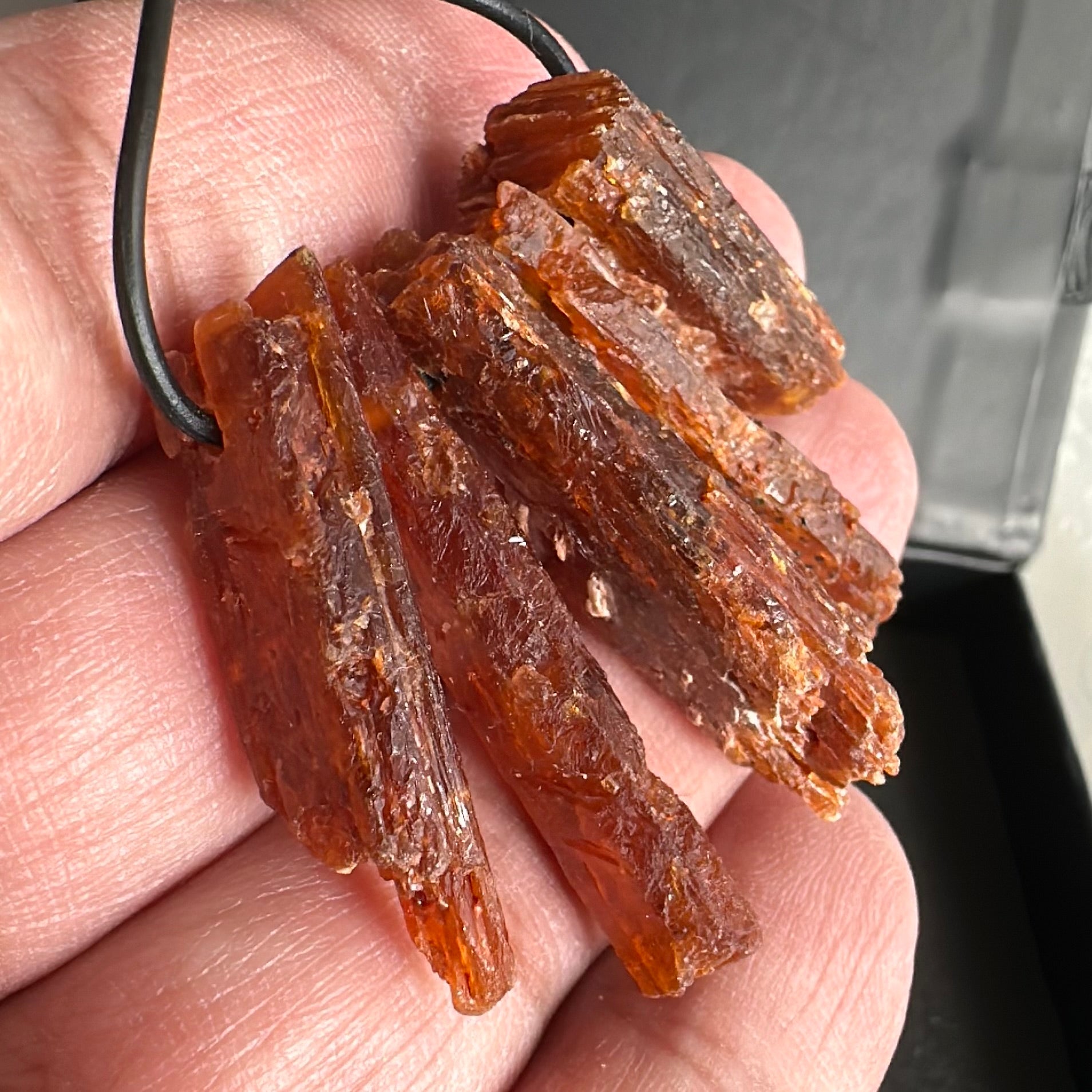 Orange Kyanite Crystals, Drilled, 5 pc lot, price for all 5, the lot you are viewing is the exact lot you are buying