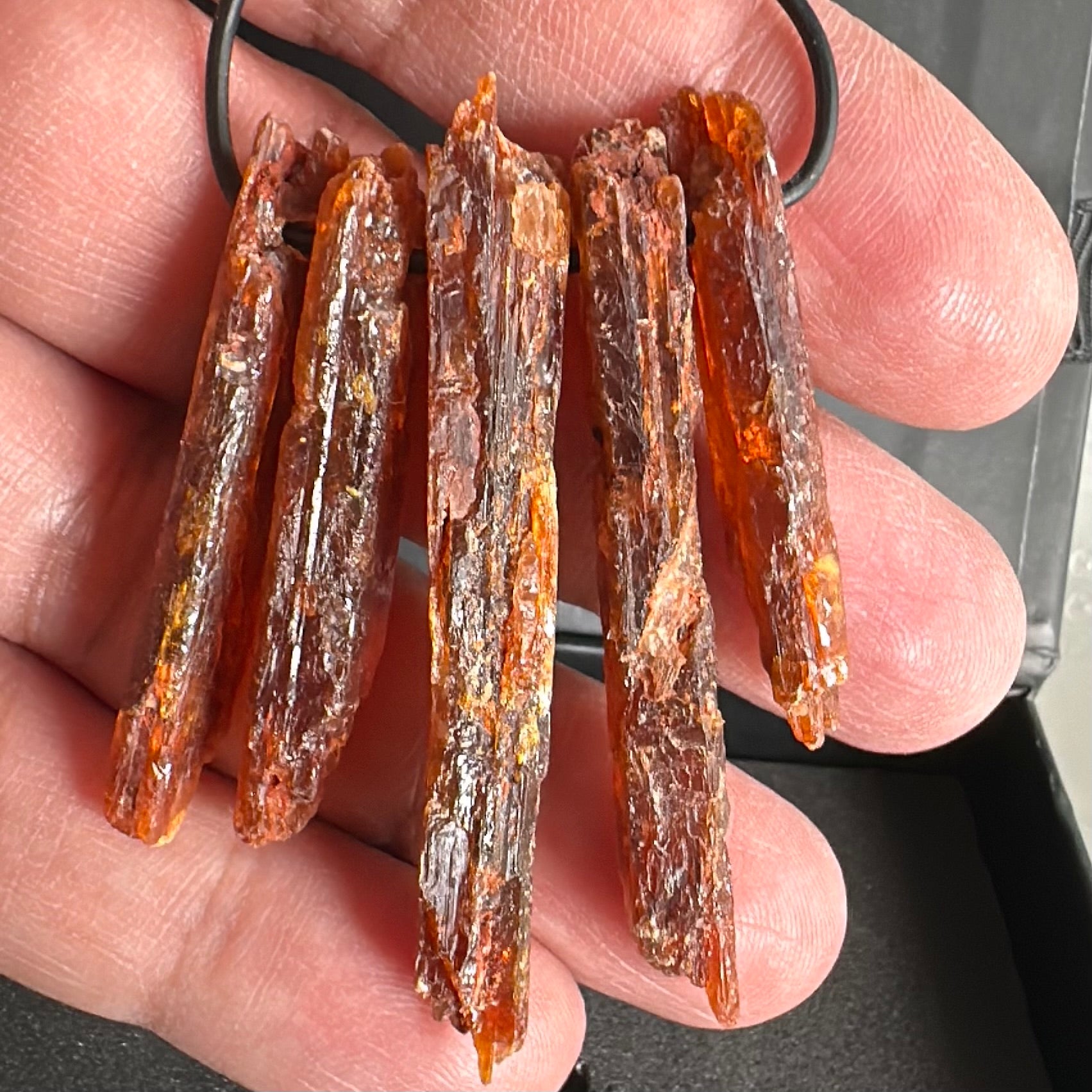 Orange Kyanite Crystals, Drilled, 5 pc lot, price for all 5, the lot you are viewing is the exact lot you are buying