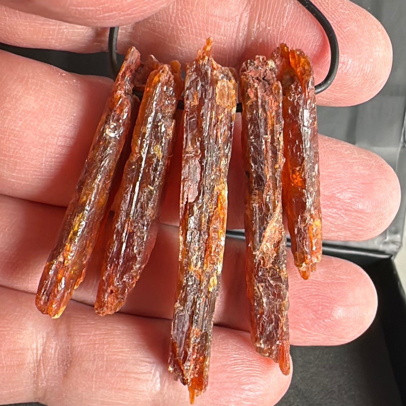 Orange Kyanite Crystals, Drilled, 5 pc lot, price for all 5, the lot you are viewing is the exact lot you are buying