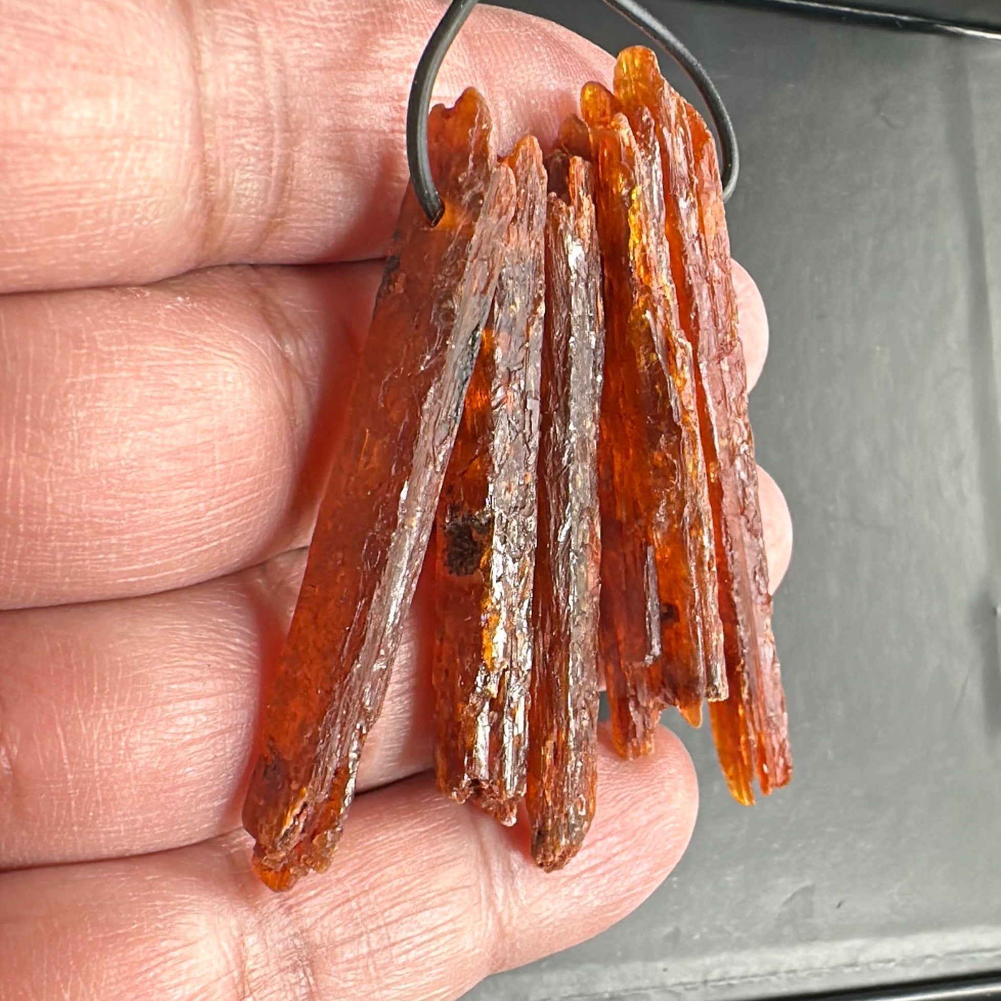 Orange Kyanite Crystals, Drilled, 5 pc lot, price for all 5, the lot you are viewing is the exact lot you are buying