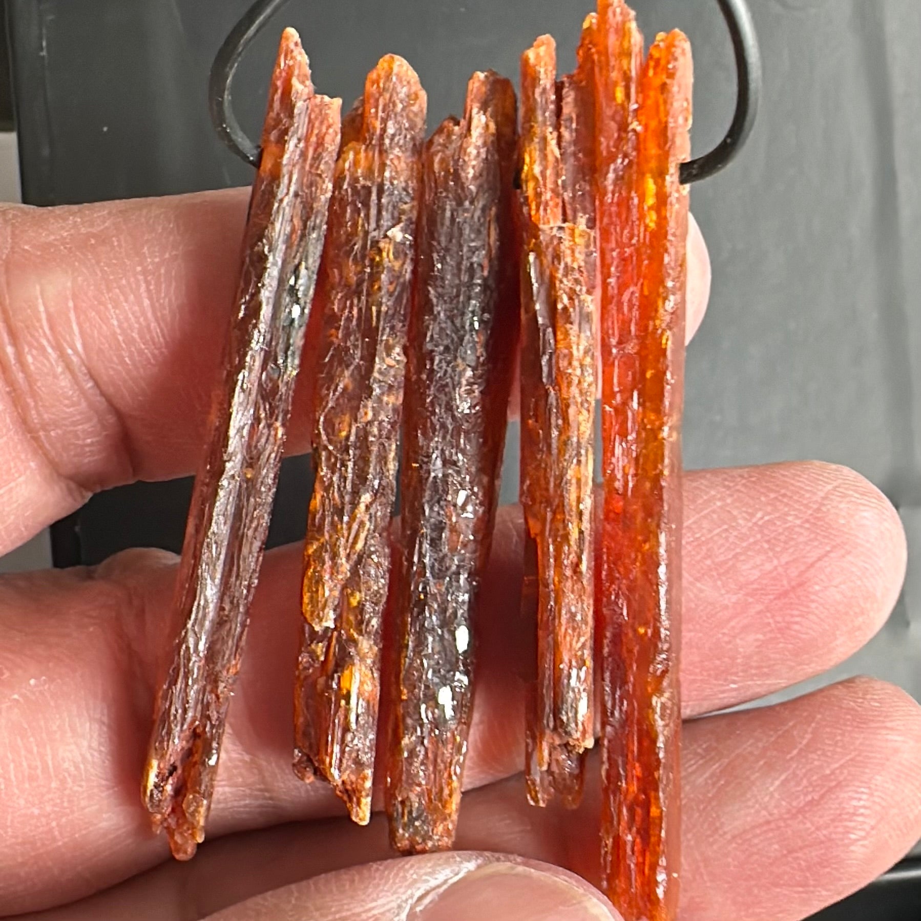 Orange Kyanite Crystals, Drilled, 5 pc lot, price for all 5, the lot you are viewing is the exact lot you are buying