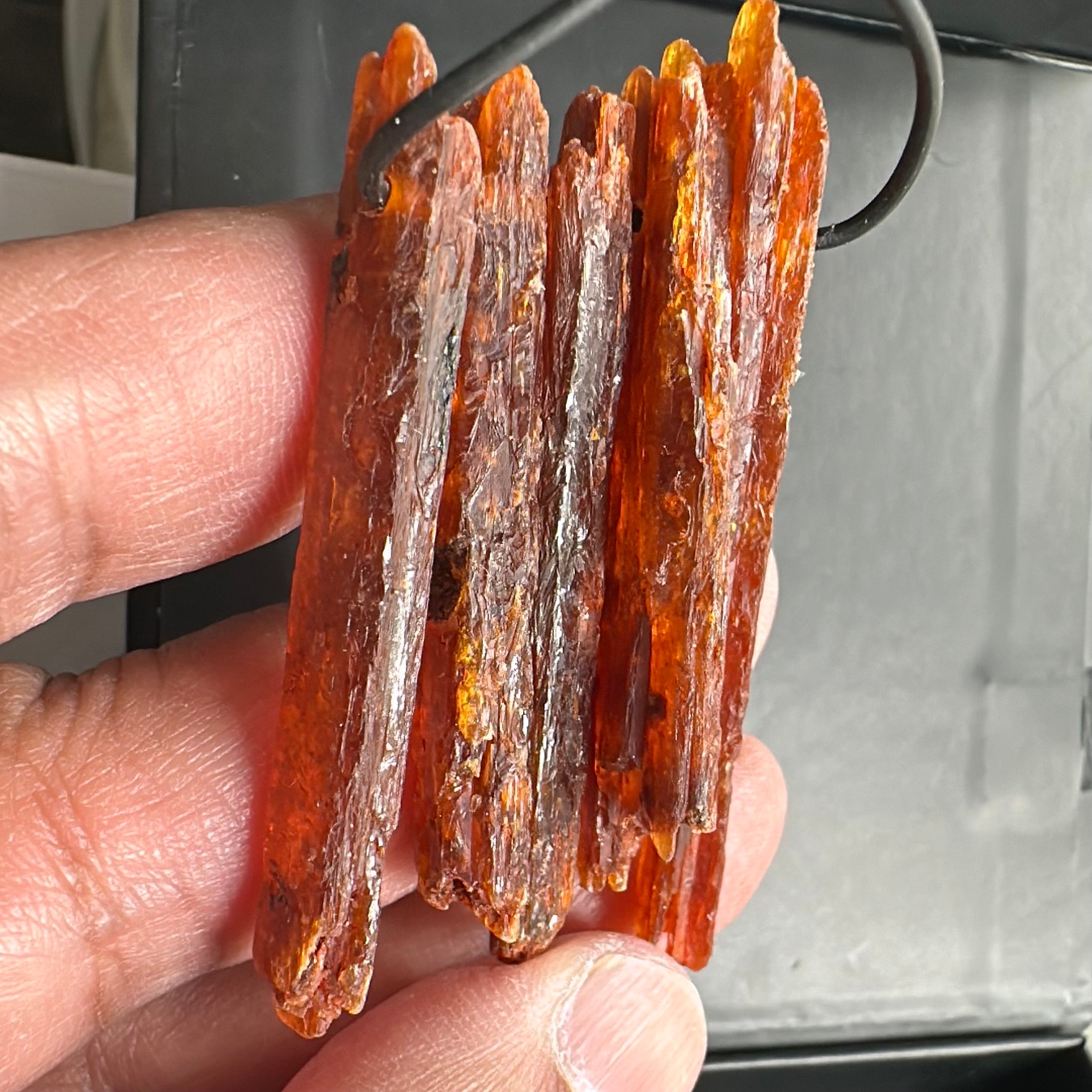 Orange Kyanite Crystals, Drilled, 5 pc lot, price for all 5, the lot you are viewing is the exact lot you are buying