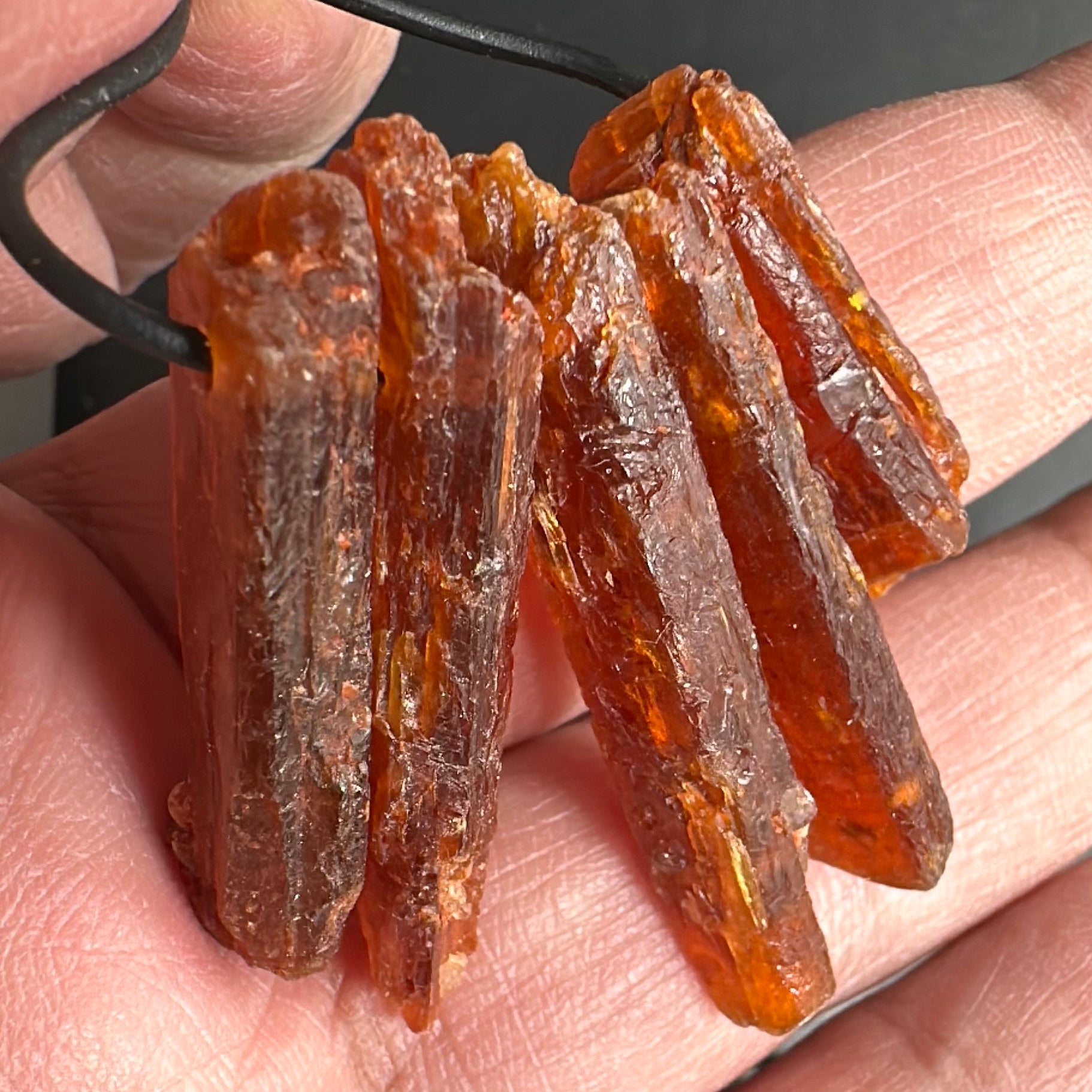 Orange Kyanite Crystals, Drilled, 5 pc lot, price for all 5, the lot you are viewing is the exact lot you are buying