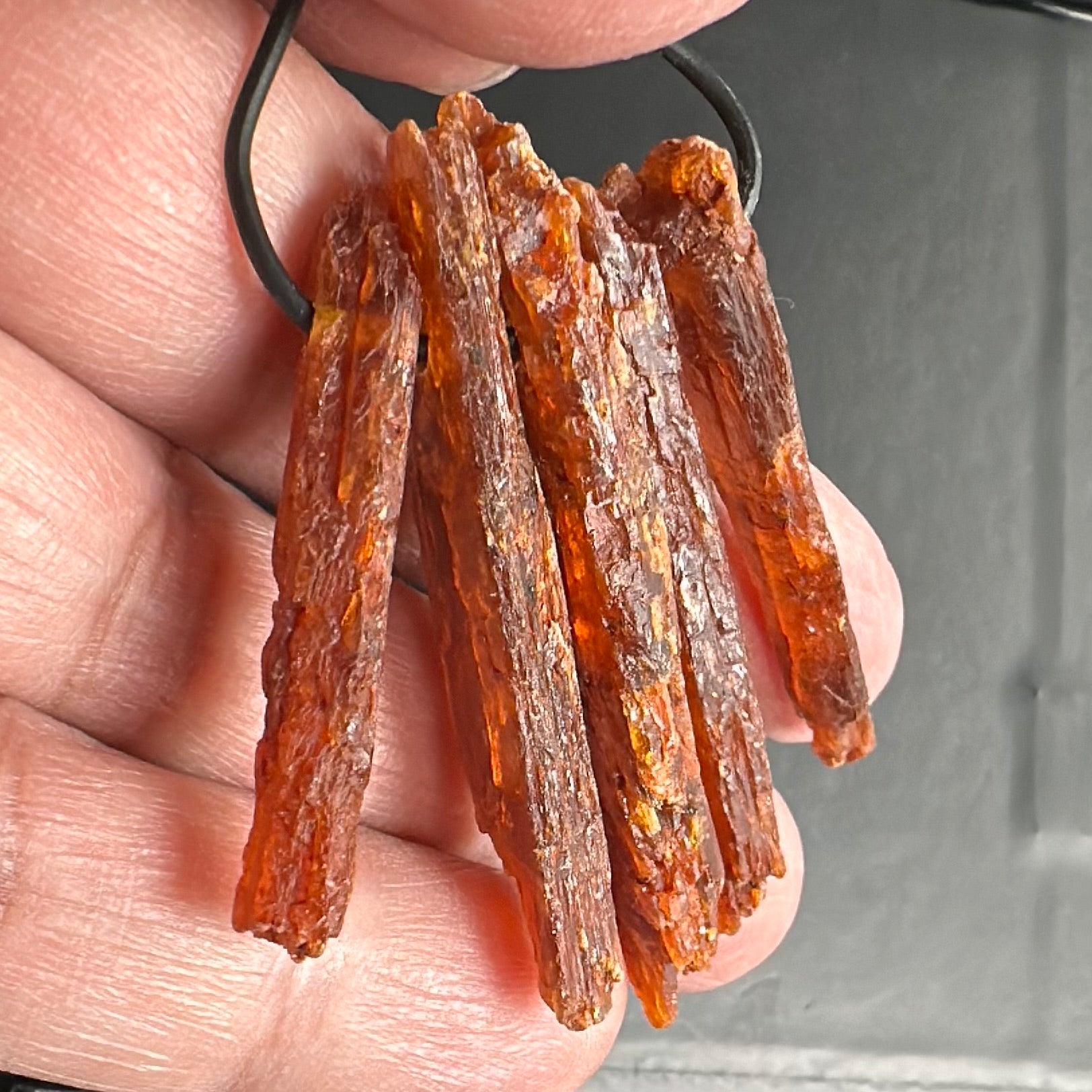 Orange Kyanite Crystals, Drilled, 5 pc lot, price for all 5, the lot you are viewing is the exact lot you are buying