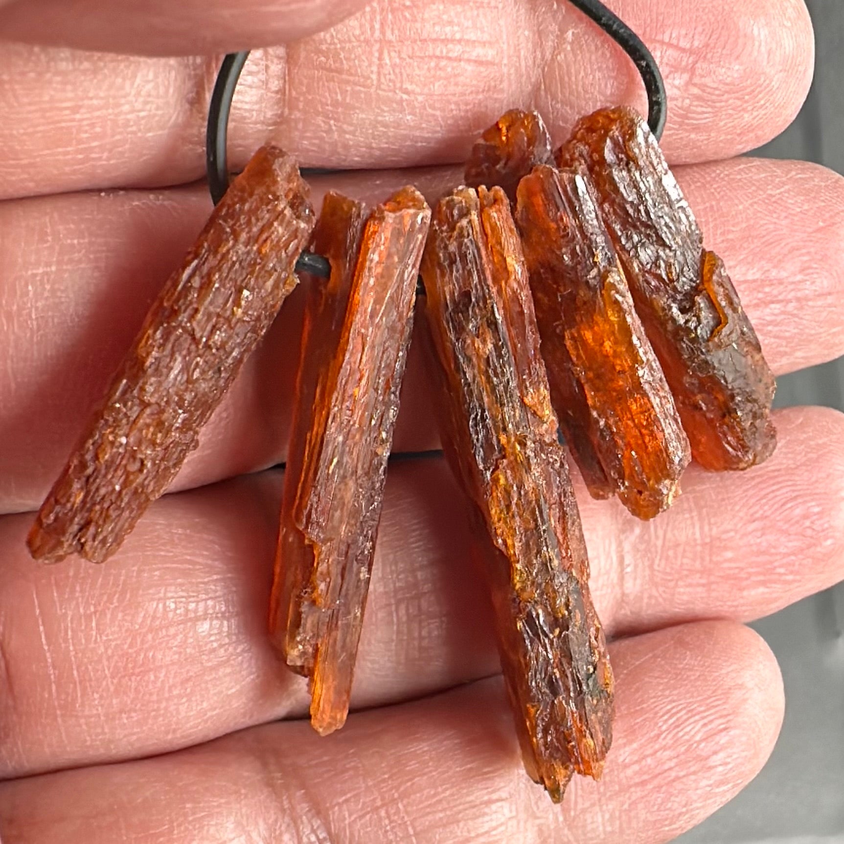 Orange Kyanite Crystals, Drilled, 5 pc lot, price for all 5, the lot you are viewing is the exact lot you are buying