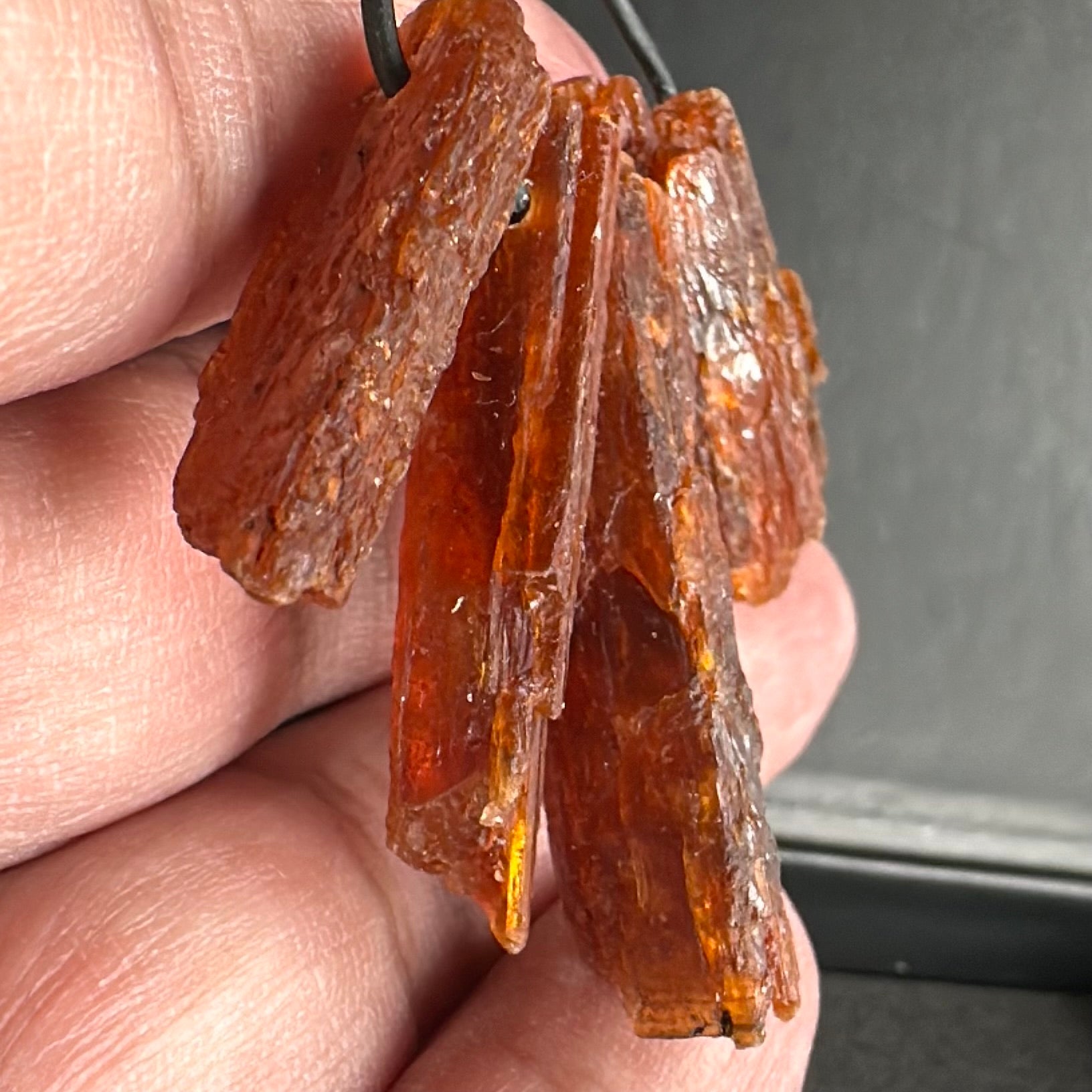 Orange Kyanite Crystals, Drilled, 5 pc lot, price for all 5, the lot you are viewing is the exact lot you are buying