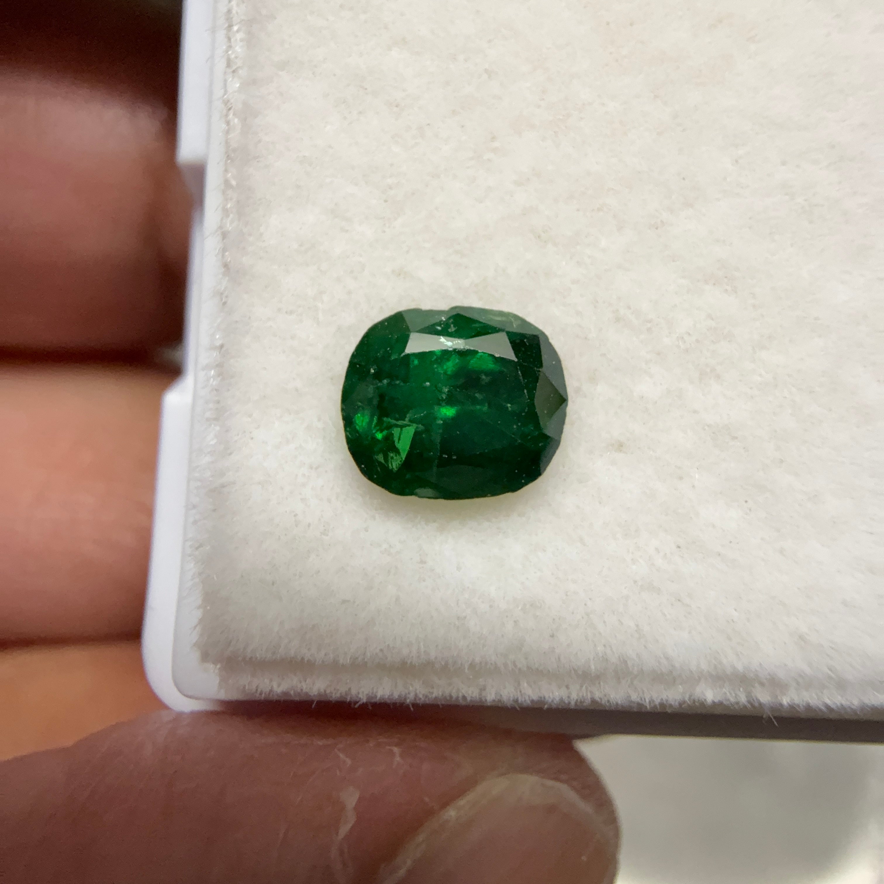 Tsavorite Garnet, 0.80ct, Kenya, Unheated Untreated, girdle has a slight chip if you can see it, native cut.