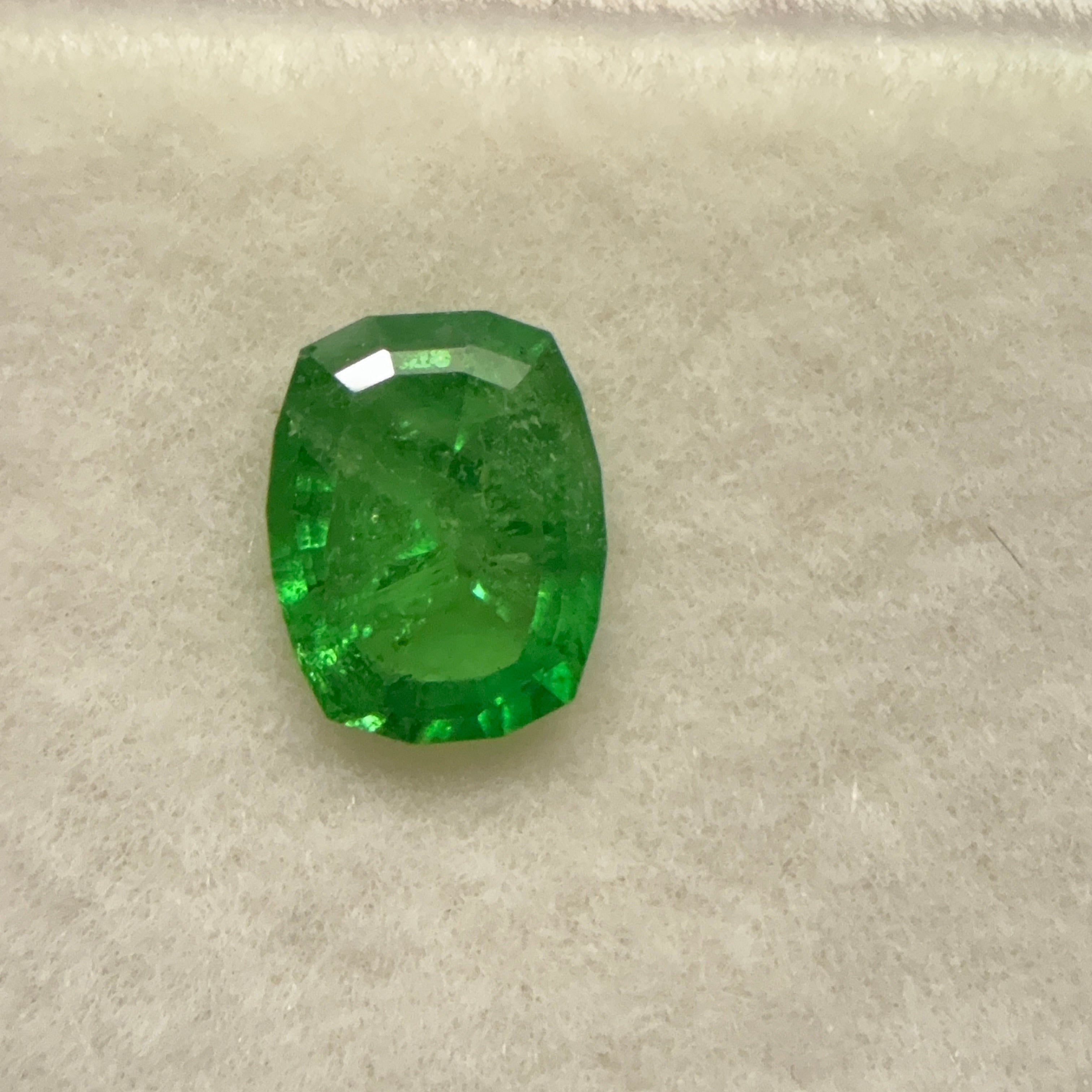 Tsavorite Garnet, 0.97ct, Kenya, Unheated Untreated, native cut.