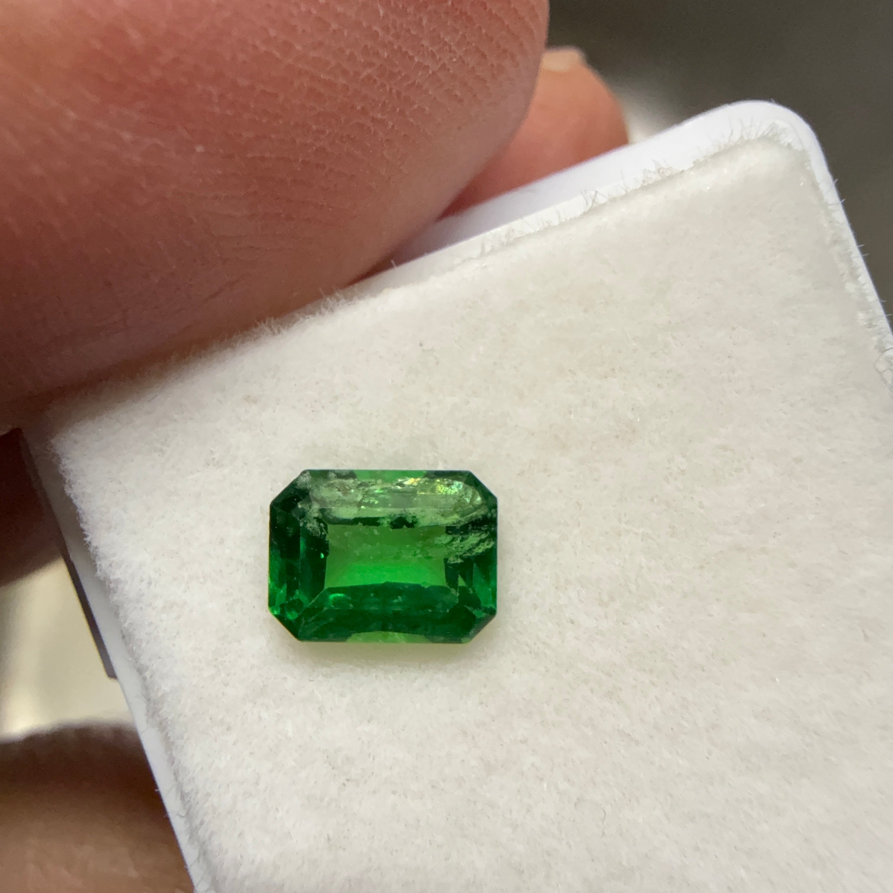 Tsavorite Garnet, 0.84ct, Kenya, Unheated Untreated, native cut.