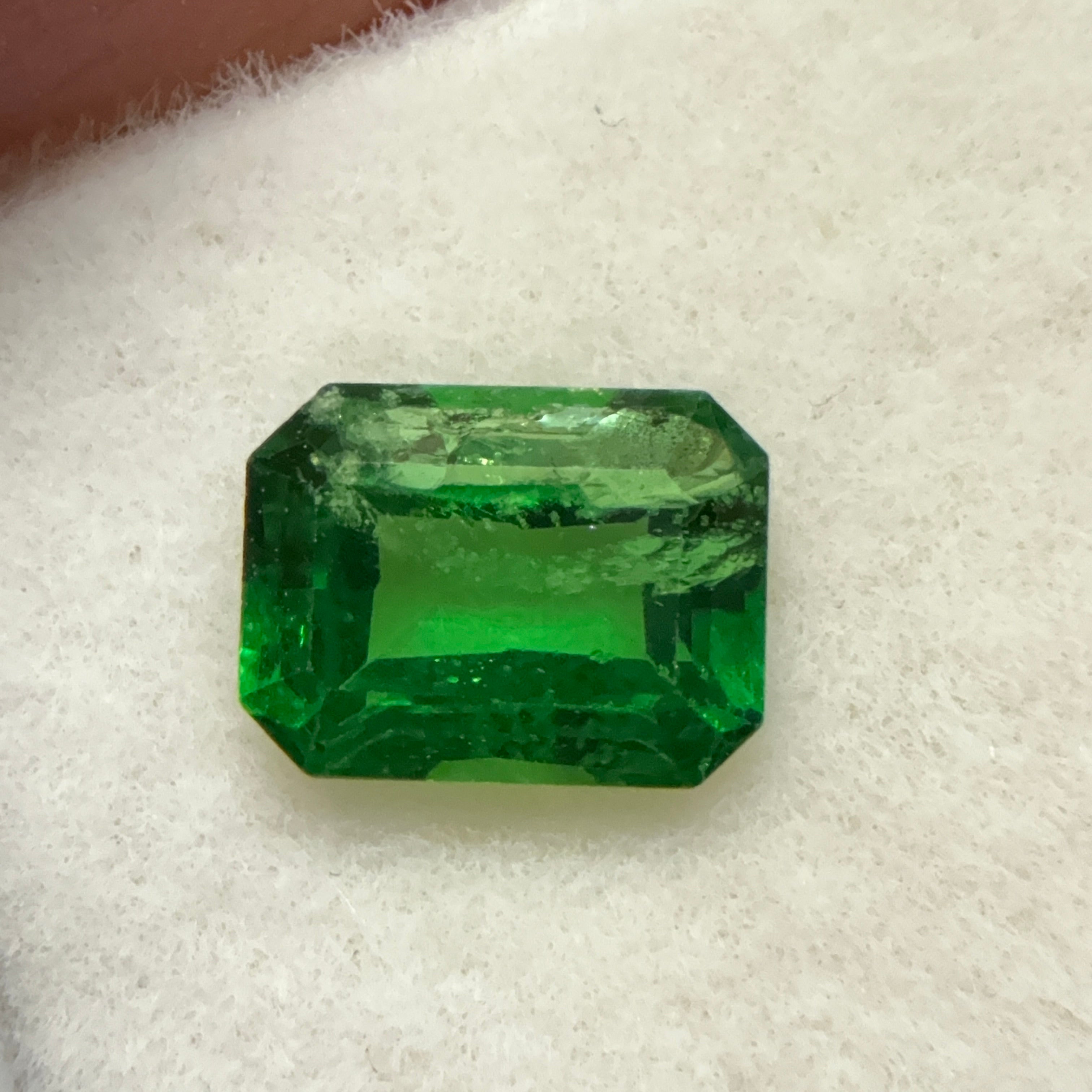 Tsavorite Garnet, 0.84ct, Kenya, Unheated Untreated, native cut.