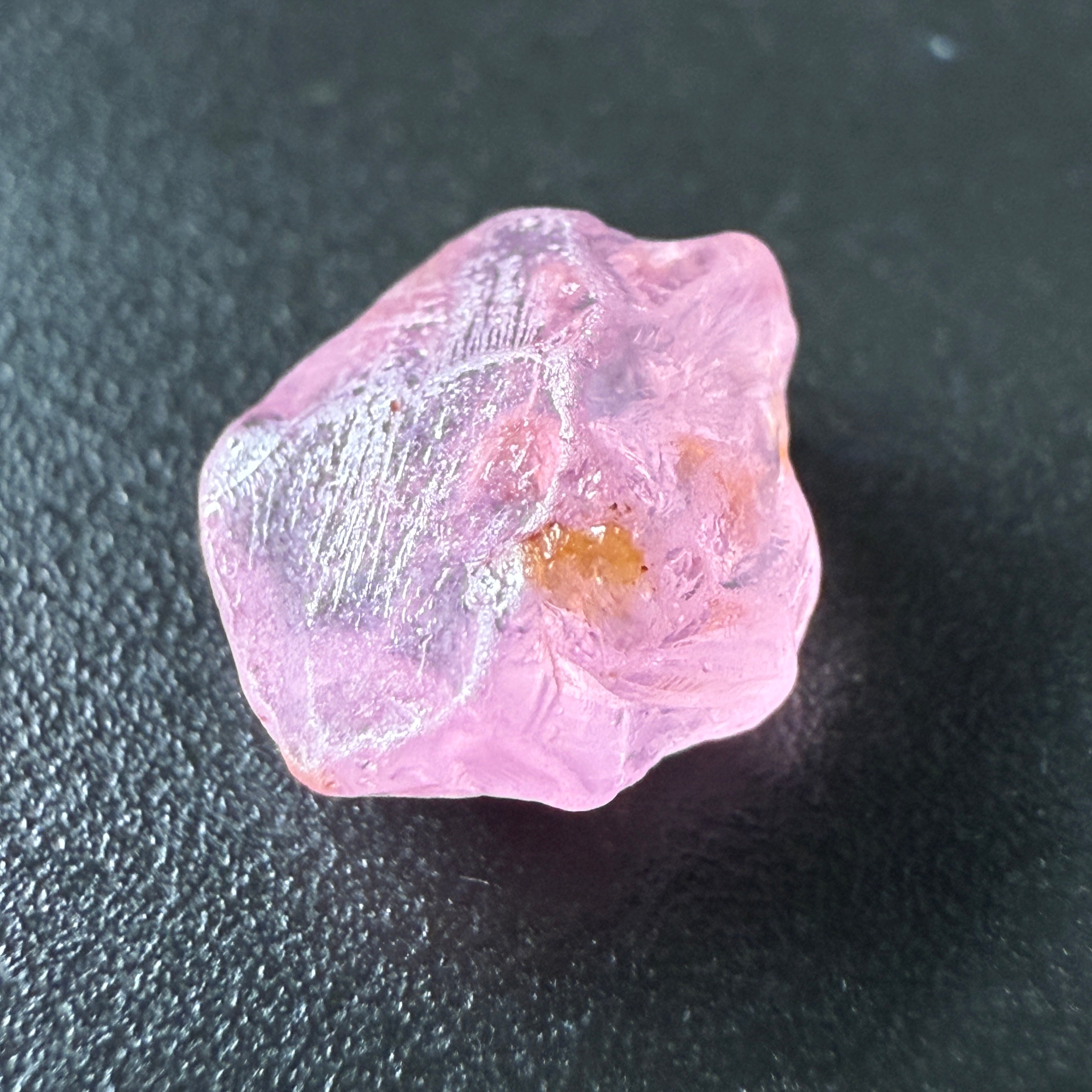 Pink Spinel, Sleepy Baby Pink Colour, 2.26ct, Tanzania, Untreated Unheated. No cracks, just silk giving a milky effect. Flat shape - see pics