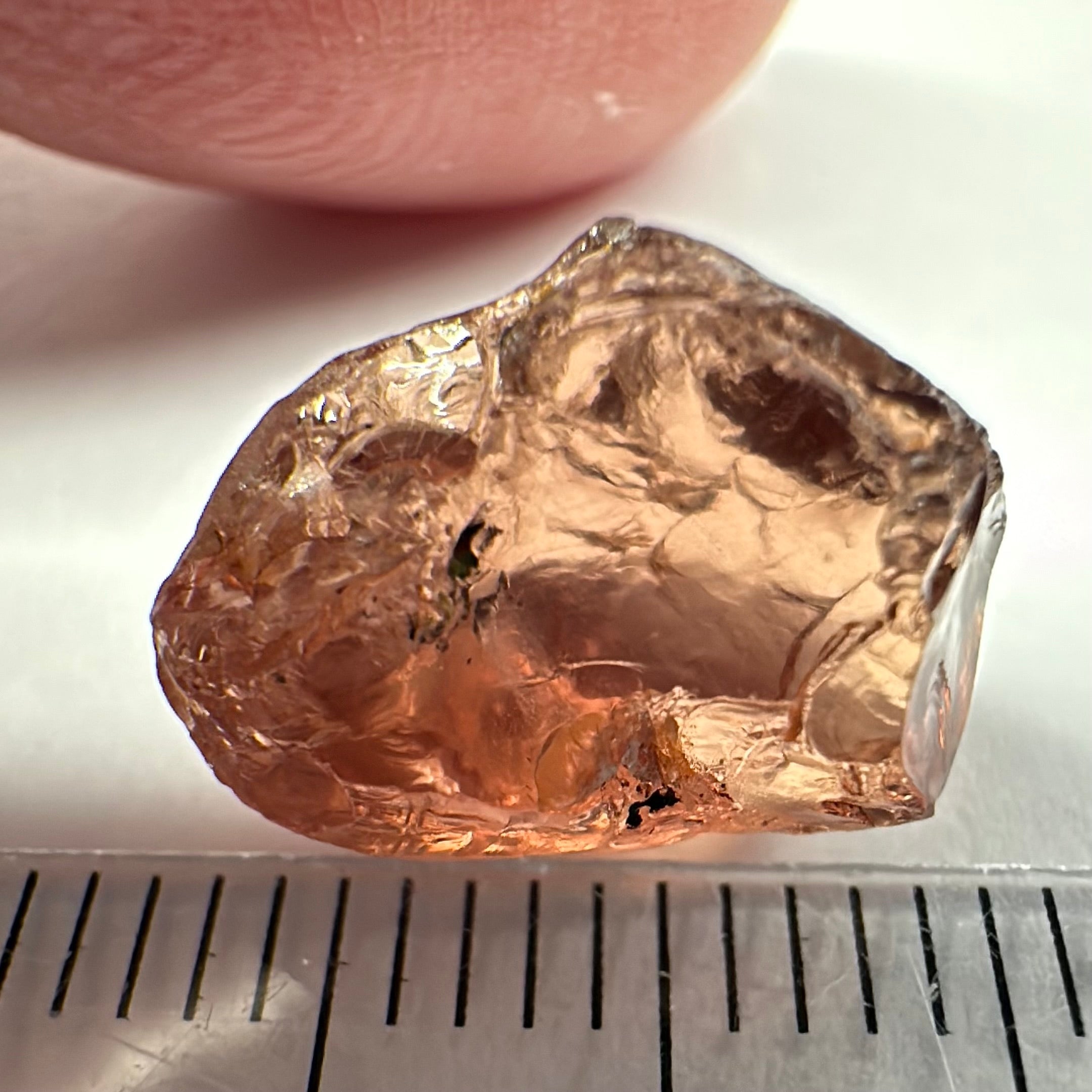 Peach Malaya Garnet, 9.06ct, vvs-if (no inclusions cracks or bubbles) with slight silk but clean to the unaided eye,  Unheated Untreated, Umba Valley Tanzania