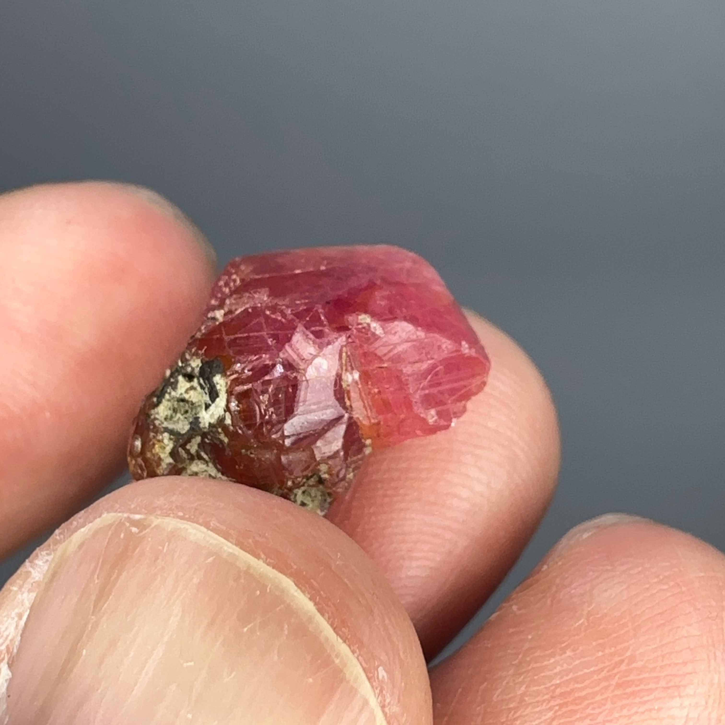 12.09ct Ruby Crystal, Tanzania, Untreated Unheated, fantastic etching