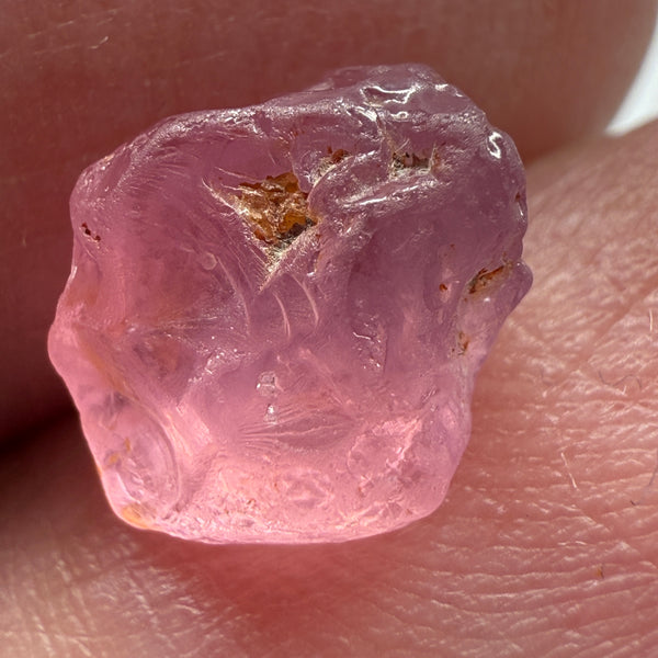 Pink Spinel, Sleepy Baby Pink Colour, 2.26ct, Tanzania, Untreated Unheated. No cracks, just silk giving a milky effect. Flat shape - see pics