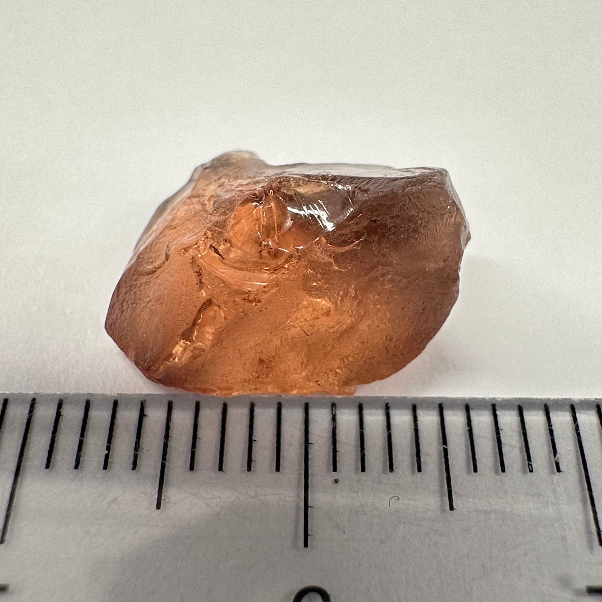 Peach Malaya Garnet, 8.43ct, vvs-if (no inclusions cracks or bubbles) with slight silk but clean to the unaided eye,  Unheated Untreated, Umba Valley Tanzania