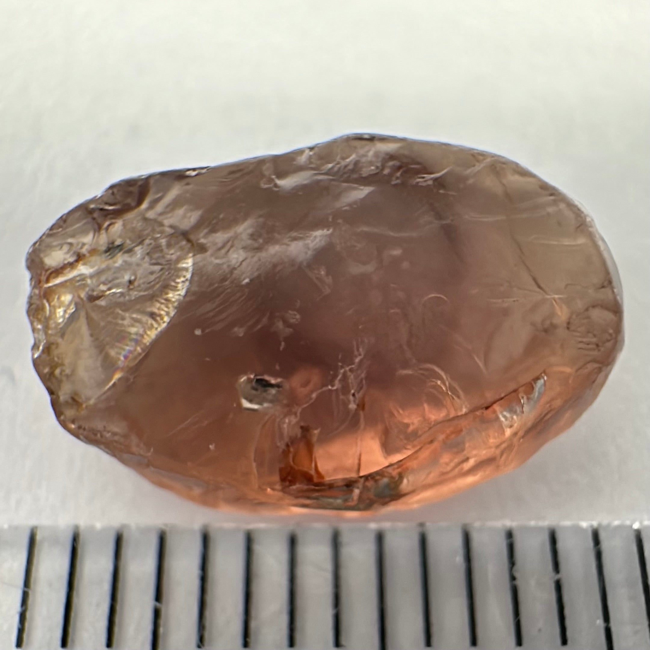 Malaya Garnet, 6.37ct, silk that looks like an eye (see vid.) with a crystal inclusion on the side, flat stone , Unheated Untreated, Umba Valley Tanzania. See pictures to get the exact idea of depth