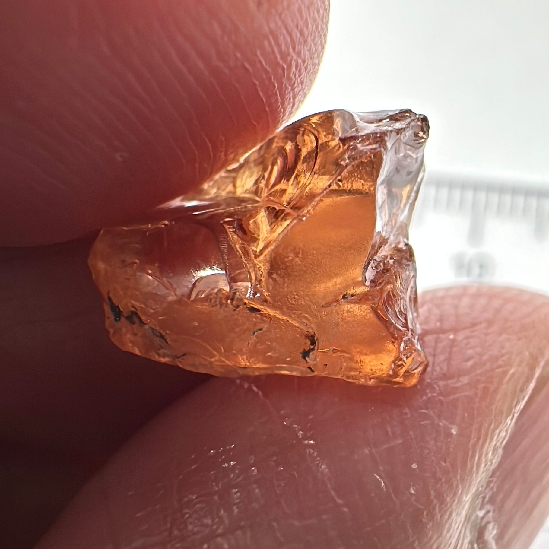 Peach Malaya Garnet, 9.53ct, vvs, slight silk but complicated shape, see pictures,  Unheated Untreated, Umba Valley Tanzania