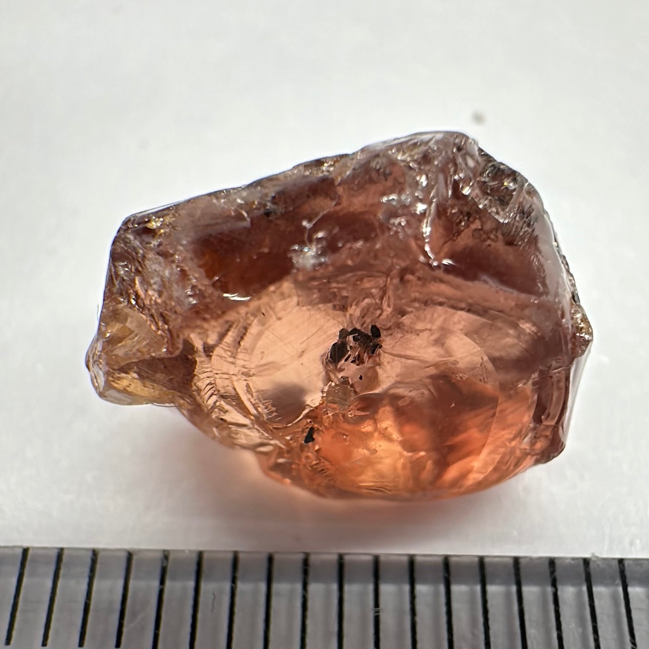 Malaya Garnet, 11.56ct, silk and very fine needles, some inclusions (spots) on the outside of the stone that will come off on preforming,  Unheated Untreated, Umba Valley Tanzania