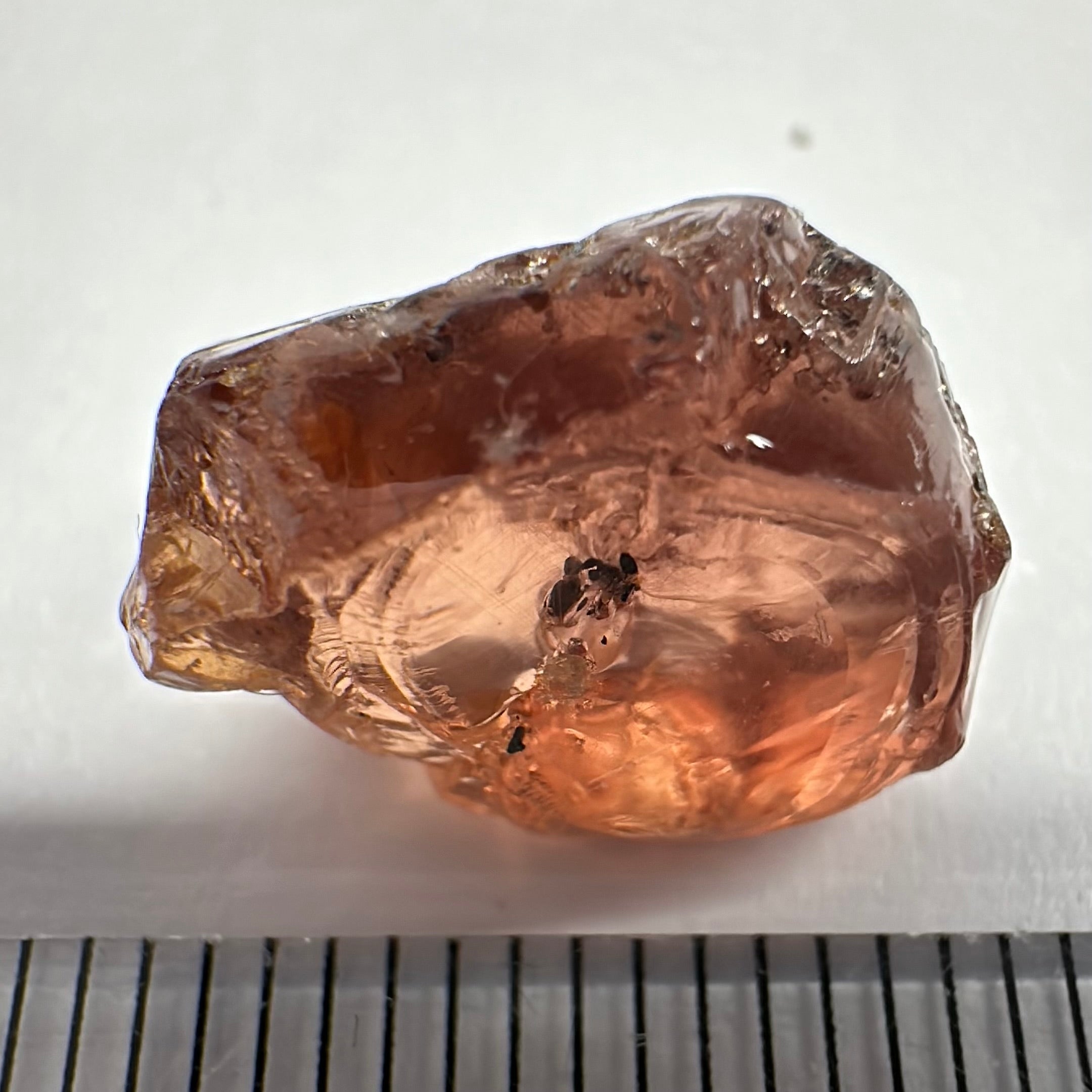 Malaya Garnet, 11.56ct, silk and very fine needles, some inclusions (spots) on the outside of the stone that will come off on preforming,  Unheated Untreated, Umba Valley Tanzania