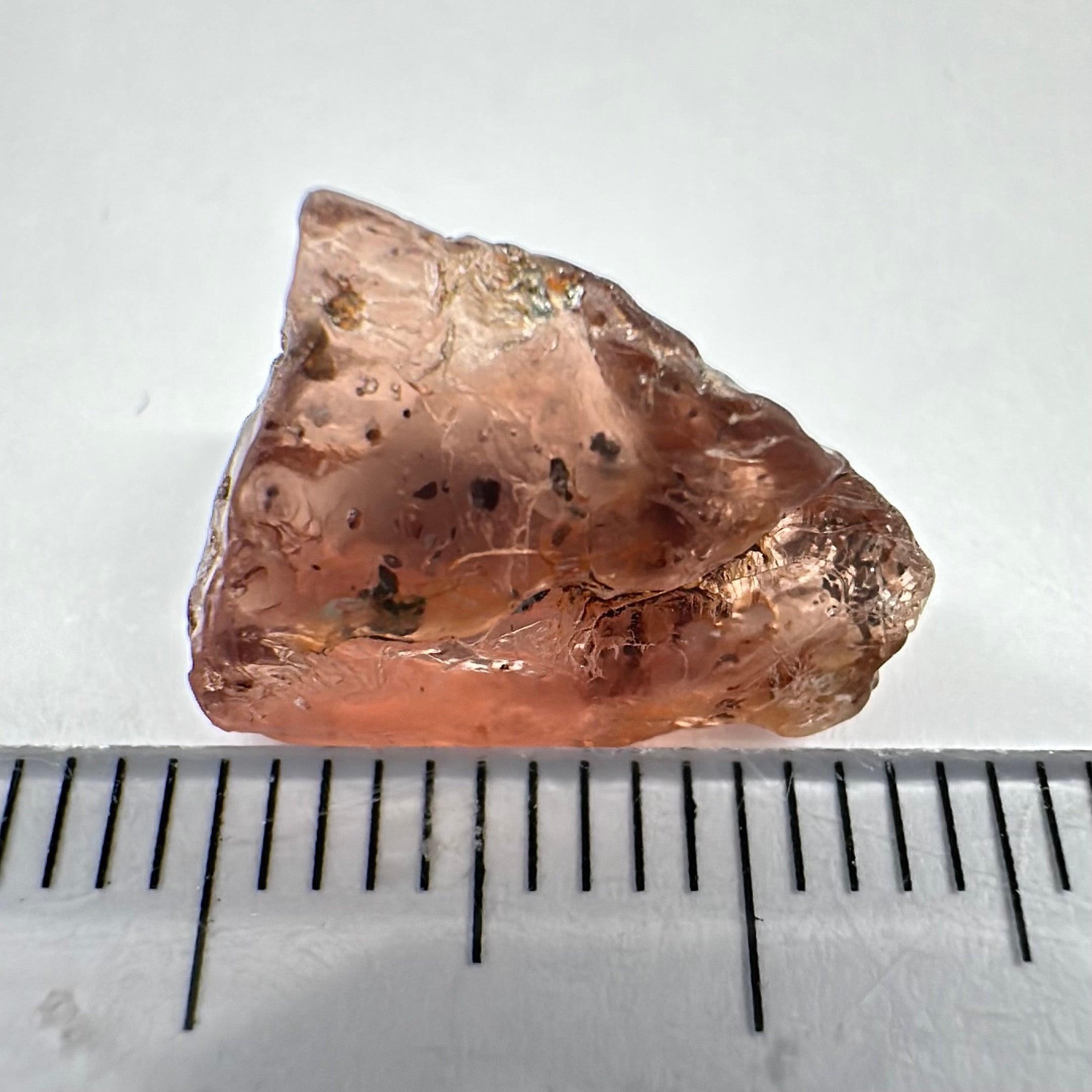 Malaya Garnet, 8.75ct, spots throughout the stone, Unheated Untreated, Umba Valley Tanzania