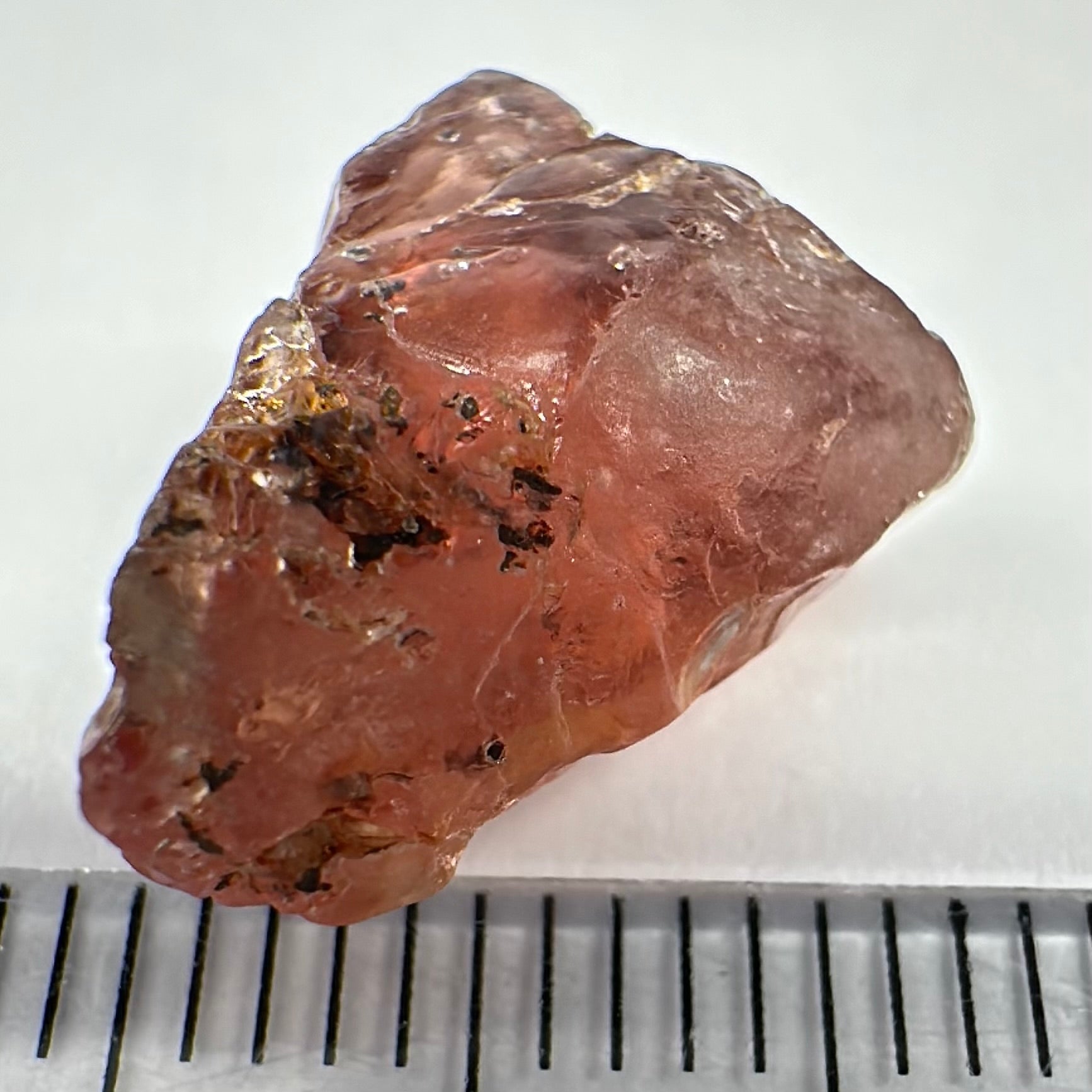 Malaya Garnet, 8.75ct, spots throughout the stone, Unheated Untreated, Umba Valley Tanzania