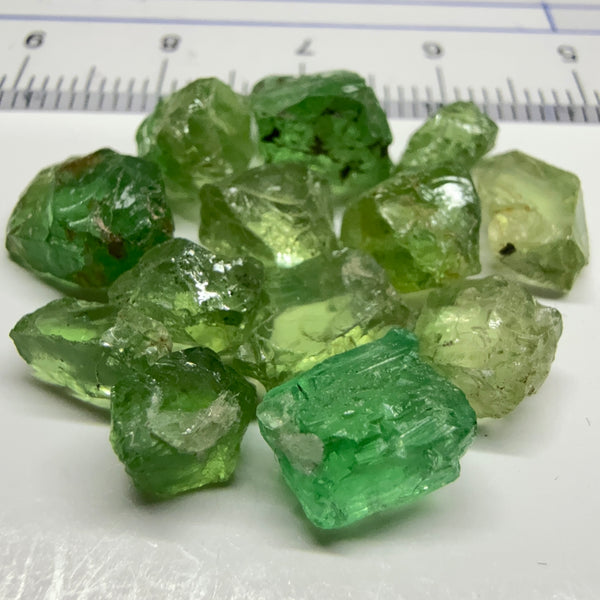 Tsavorite Garnet Lot, Kenya, 36.86ct, Untreated Unheated, Si-I, 1.40ct-5.26ct, 13pcs, 2.83ct average