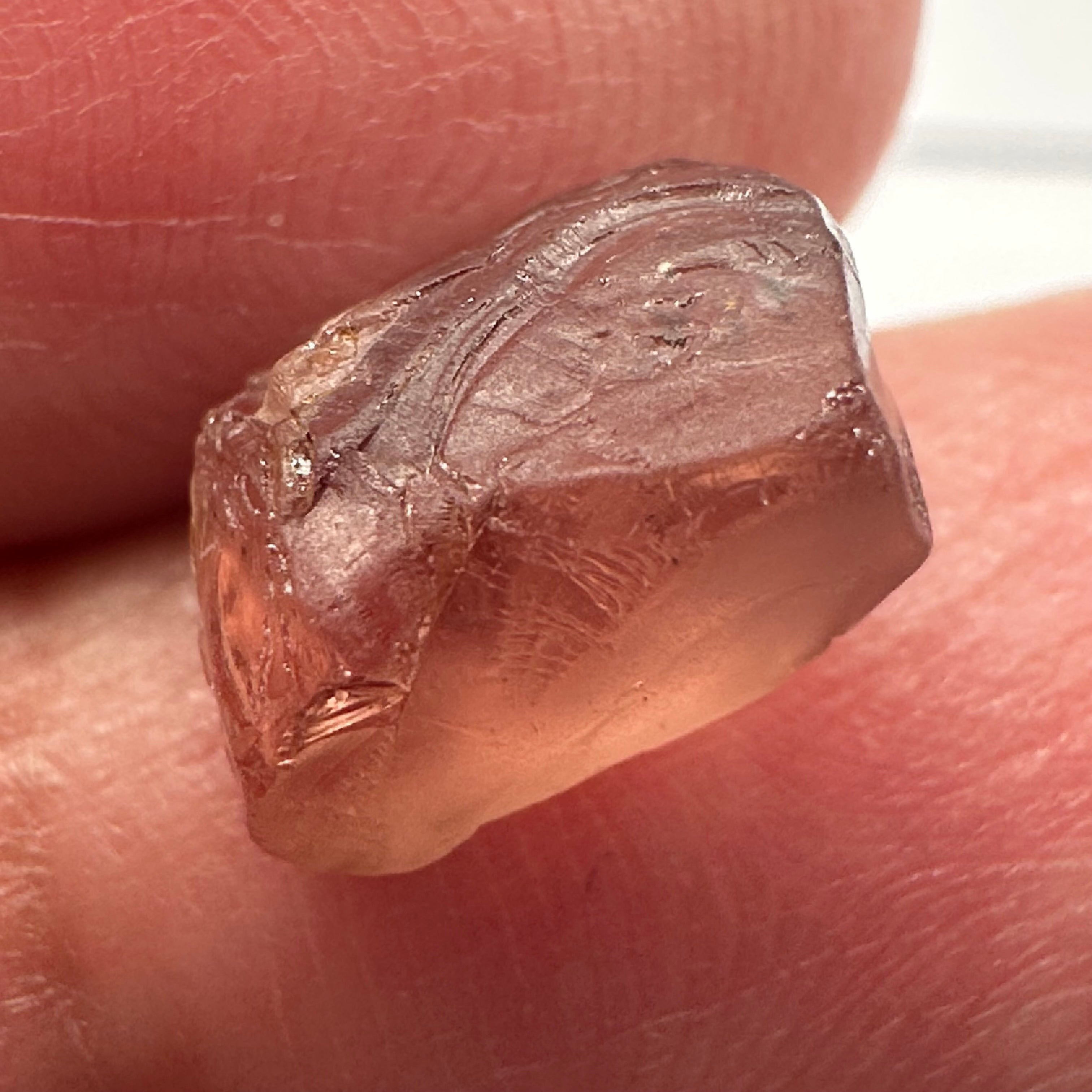 Peach Malaya Garnet, 4.78ct, no inclusions, just silky, Unheated Untreated, Umba Valley Tanzania