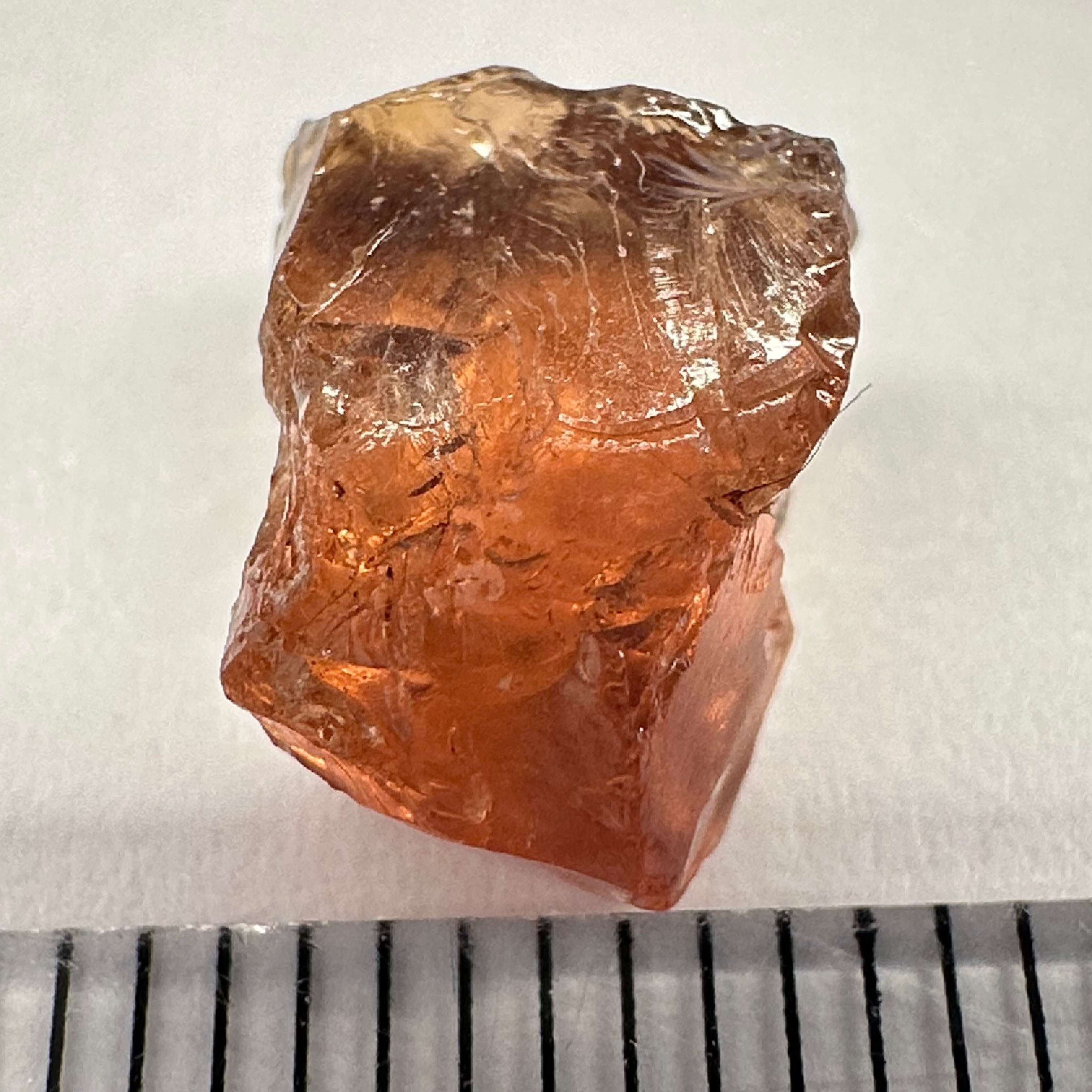 Malaya Garnet, 5.97ct, vvs with 2 small spots on the outside, slight crack on skin, Unheated Untreated, Umba Valley Tanzania