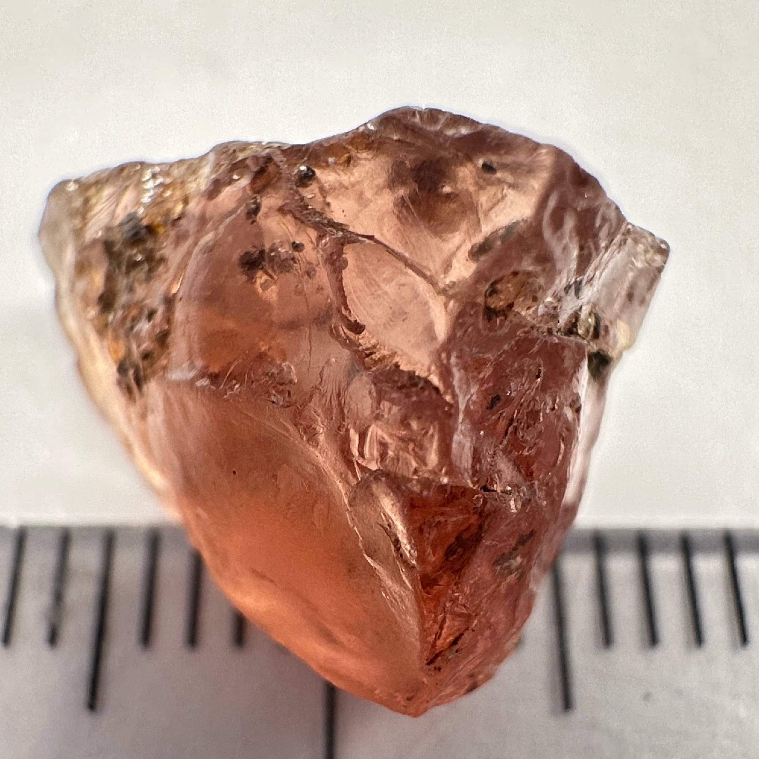 Malaya Garnet, 8.75ct, spots throughout the stone, Unheated Untreated, Umba Valley Tanzania