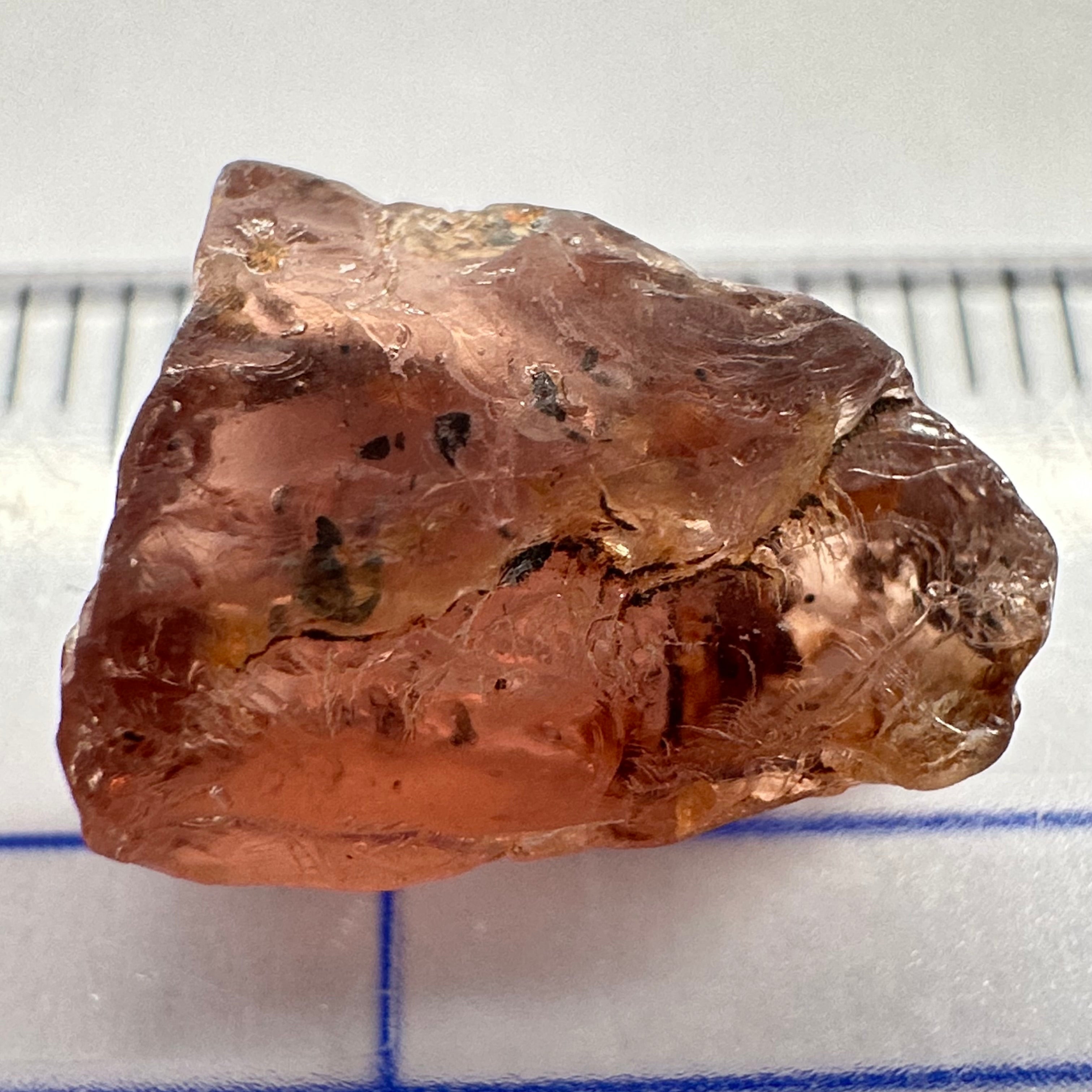 Malaya Garnet, 8.75ct, spots throughout the stone, Unheated Untreated, Umba Valley Tanzania