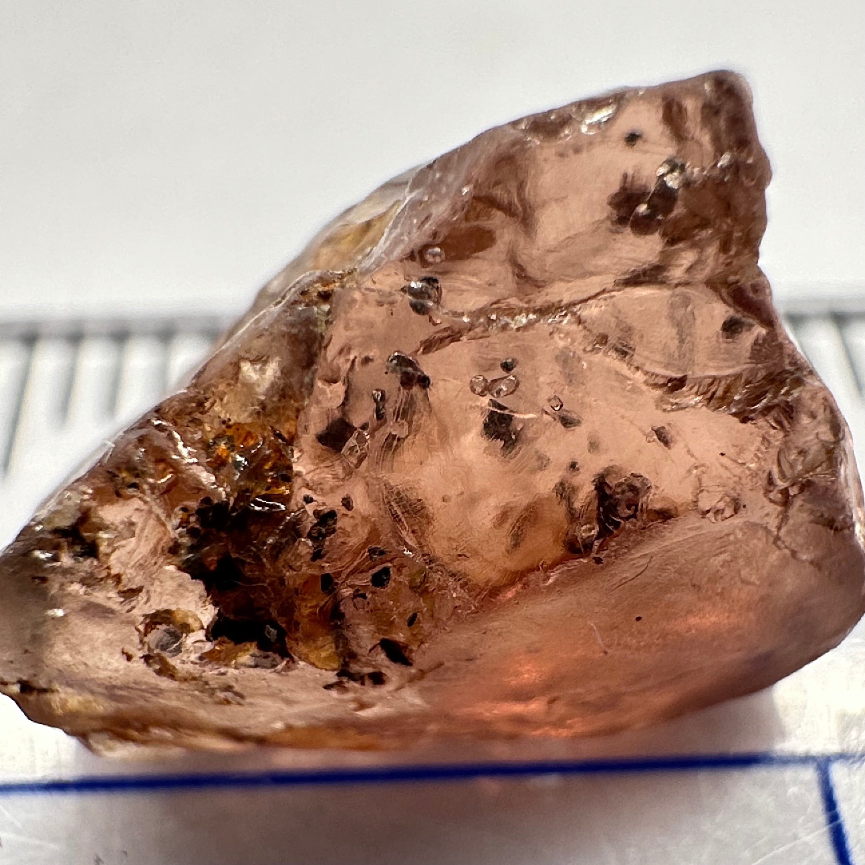 Malaya Garnet, 8.75ct, spots throughout the stone, Unheated Untreated, Umba Valley Tanzania