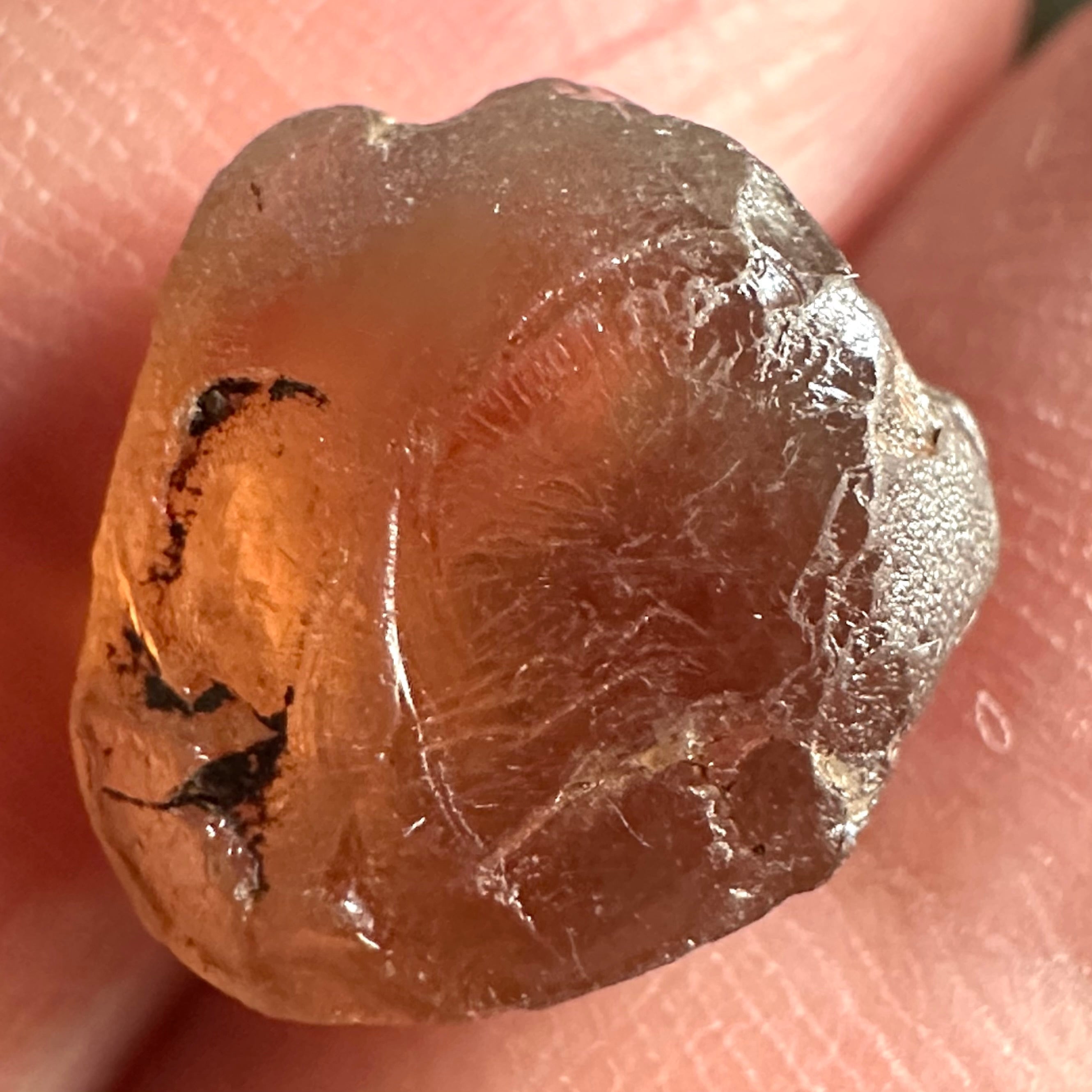 Malaya Garnet, 8.40ct, vvs-if (no inclusions cracks or bubbles) with silk, Unheated Untreated, Umba Valley Tanzania. Shape is a little flat, see pictures to get the exact idea of depth