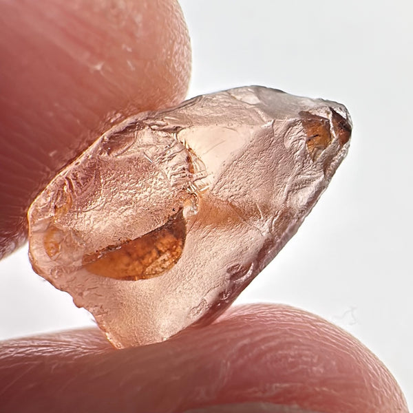 Peach Malaya Garnet, 5.84ct, vvs-if but flattish, Unheated Untreated, Umba Valley Tanzania