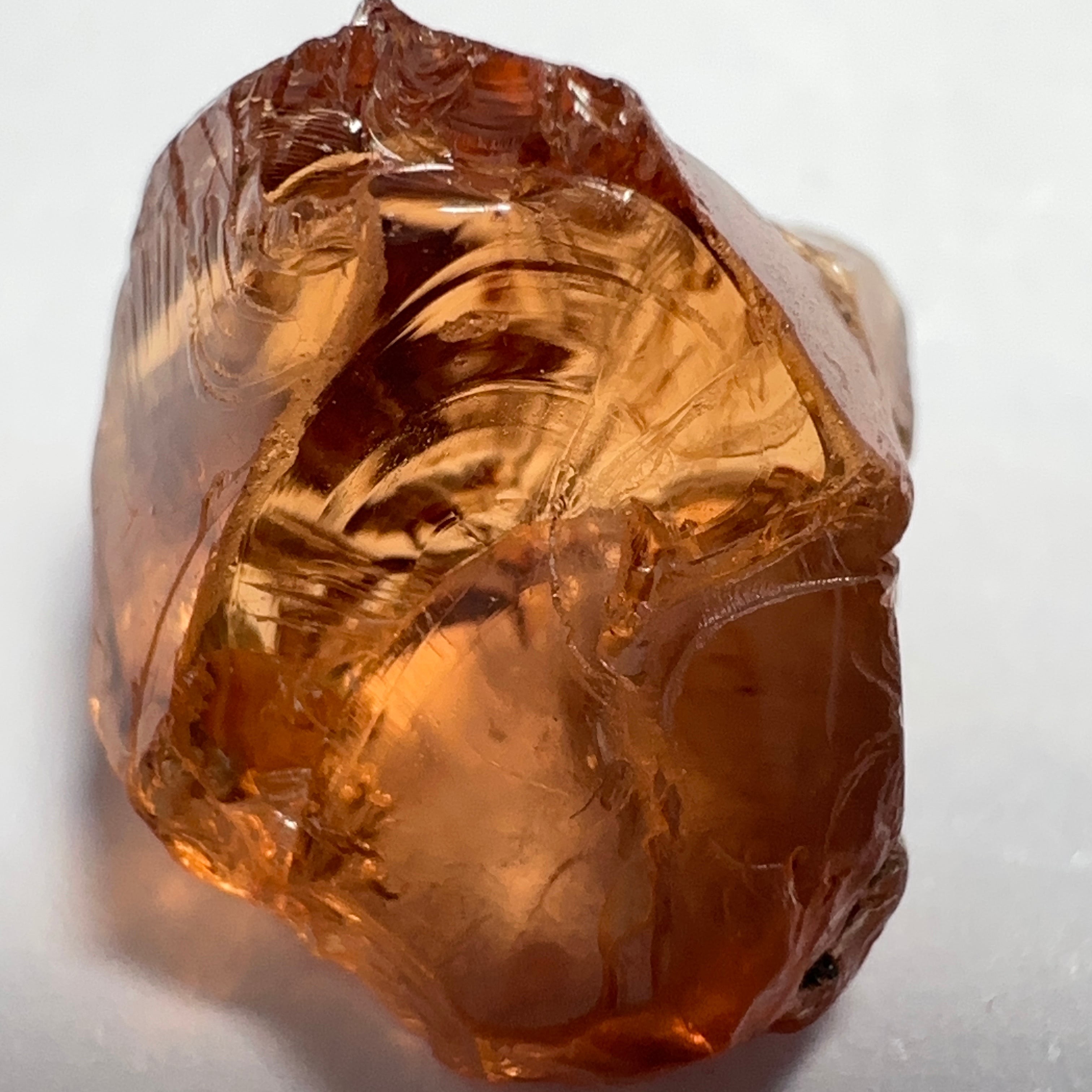 Peach Malaya Garnet, 9.53ct, vvs, slight silk but complicated shape, see pictures,  Unheated Untreated, Umba Valley Tanzania