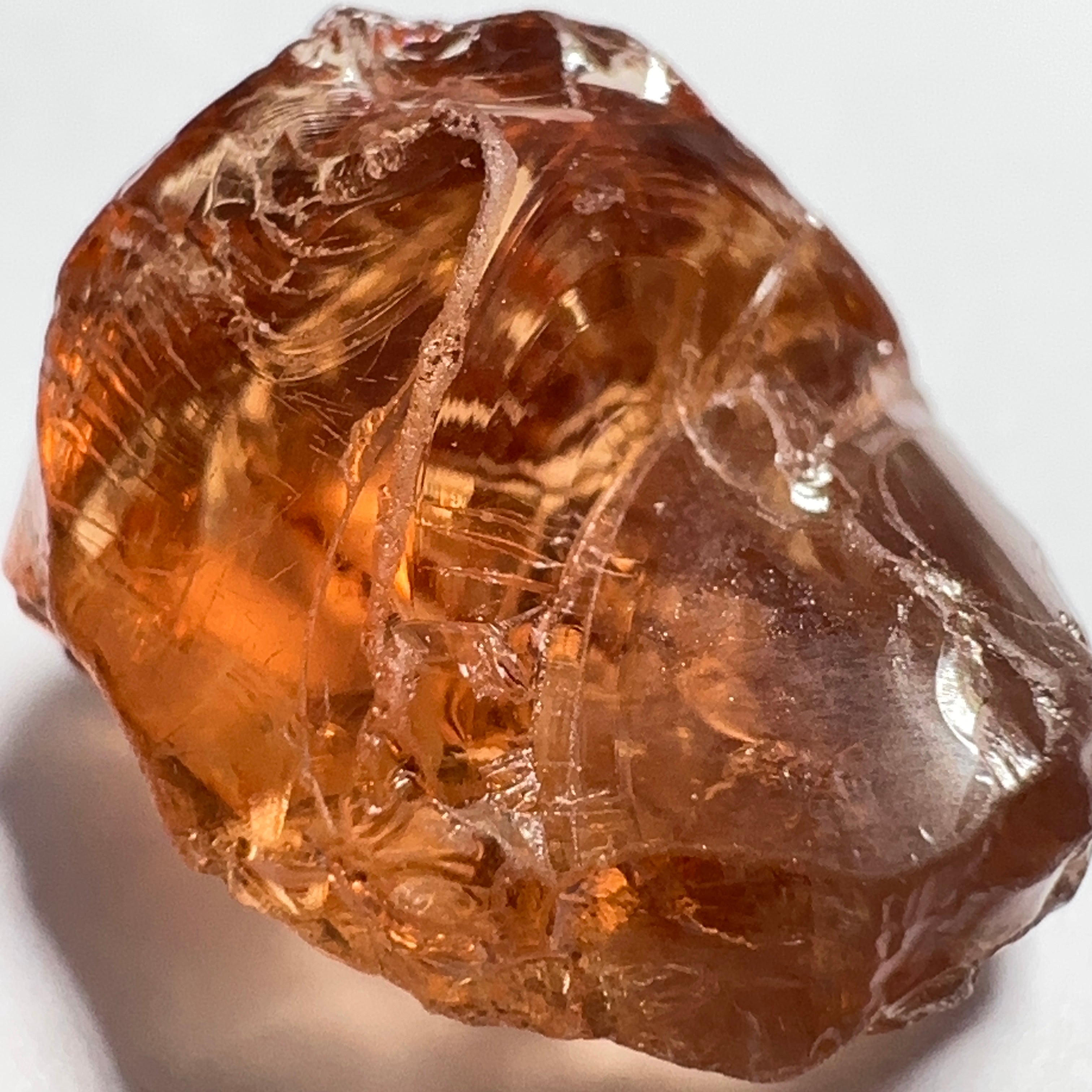 Peach Malaya Garnet, 9.53ct, vvs, slight silk but complicated shape, see pictures,  Unheated Untreated, Umba Valley Tanzania