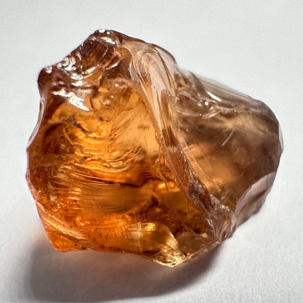 Peach Malaya Garnet, 9.53ct, vvs, slight silk but complicated shape, see pictures,  Unheated Untreated, Umba Valley Tanzania