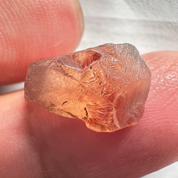 Peach Malaya Garnet, 8.43ct, vvs-if (no inclusions cracks or bubbles) with slight silk but clean to the unaided eye,  Unheated Untreated, Umba Valley Tanzania