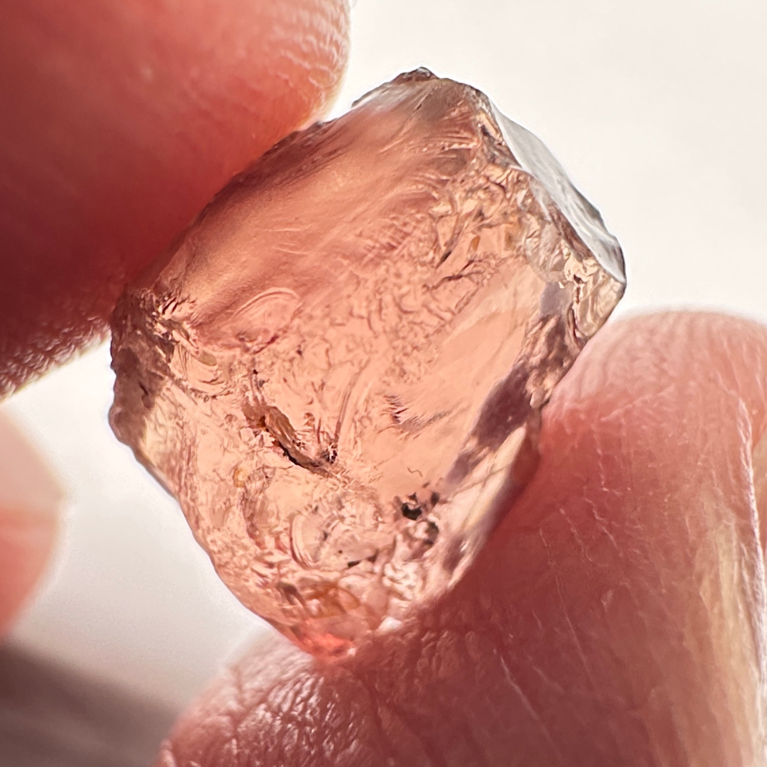 Peach Malaya Garnet, 9.06ct, vvs-if (no inclusions cracks or bubbles) with slight silk but clean to the unaided eye,  Unheated Untreated, Umba Valley Tanzania