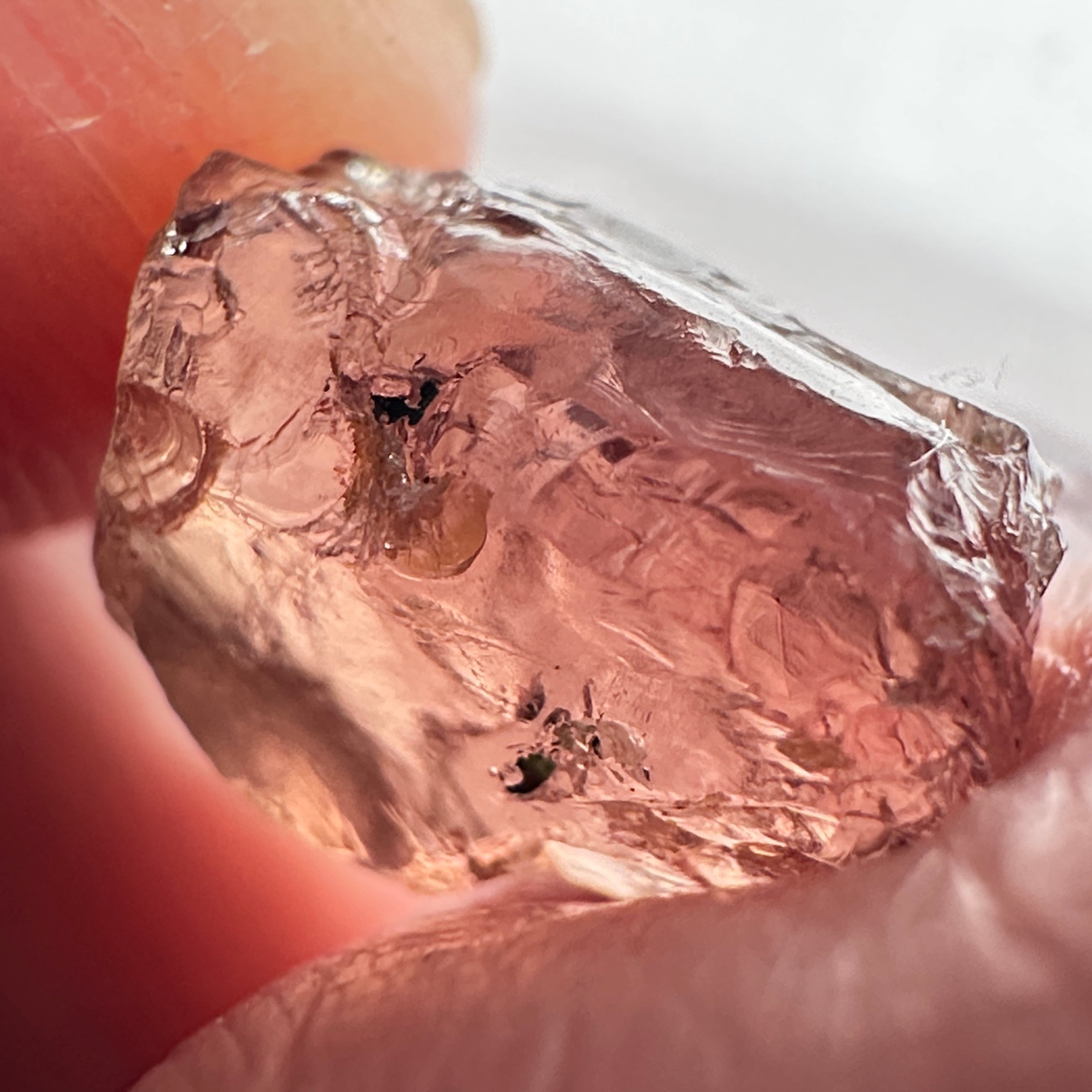 Peach Malaya Garnet, 9.06ct, vvs-if (no inclusions cracks or bubbles) with slight silk but clean to the unaided eye,  Unheated Untreated, Umba Valley Tanzania