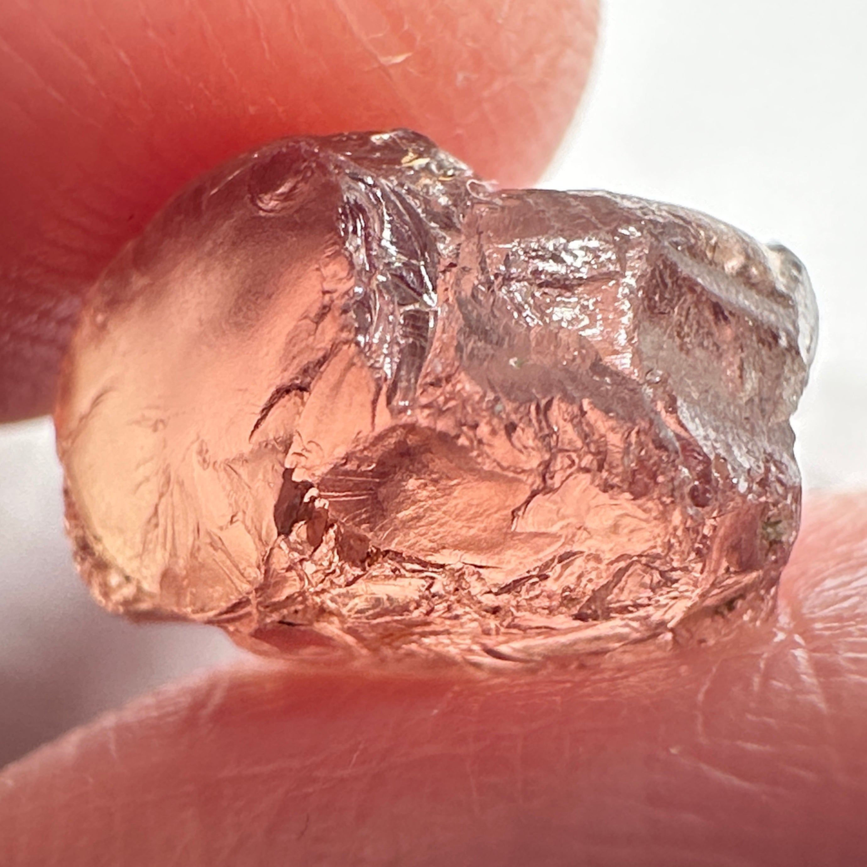 Peach Malaya Garnet, 9.06ct, vvs-if (no inclusions cracks or bubbles) with slight silk but clean to the unaided eye,  Unheated Untreated, Umba Valley Tanzania