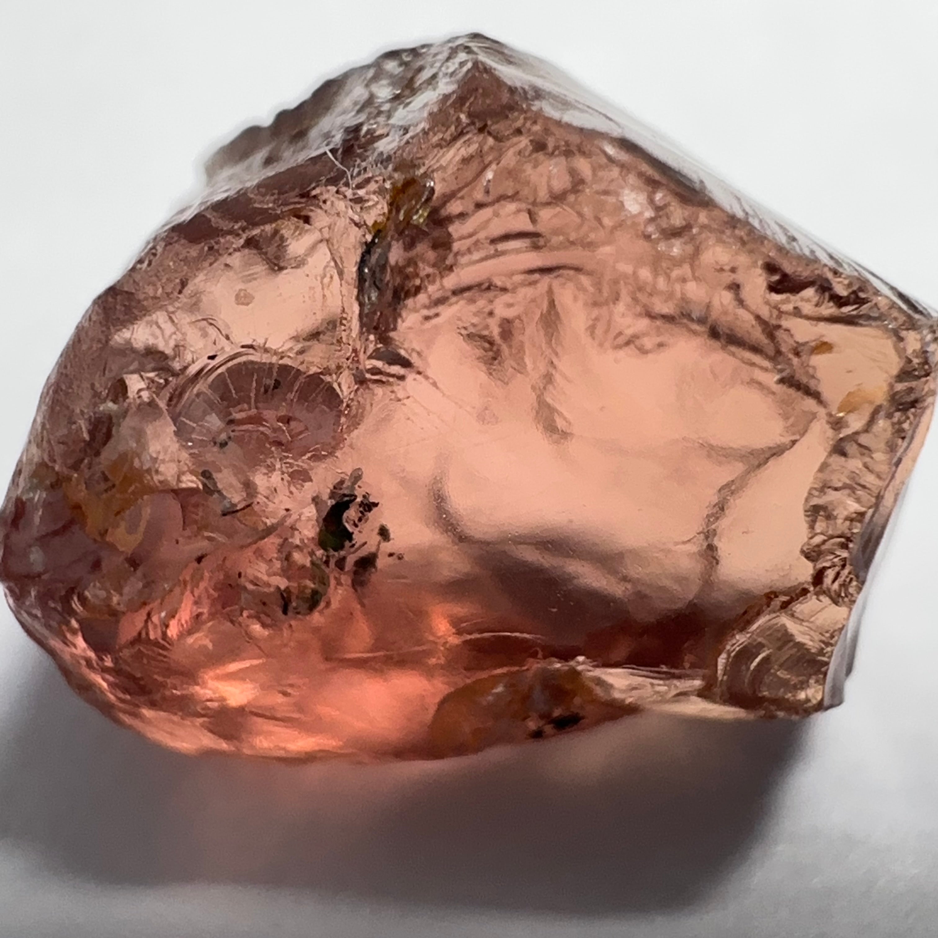 Peach Malaya Garnet, 9.06ct, vvs-if (no inclusions cracks or bubbles) with slight silk but clean to the unaided eye,  Unheated Untreated, Umba Valley Tanzania