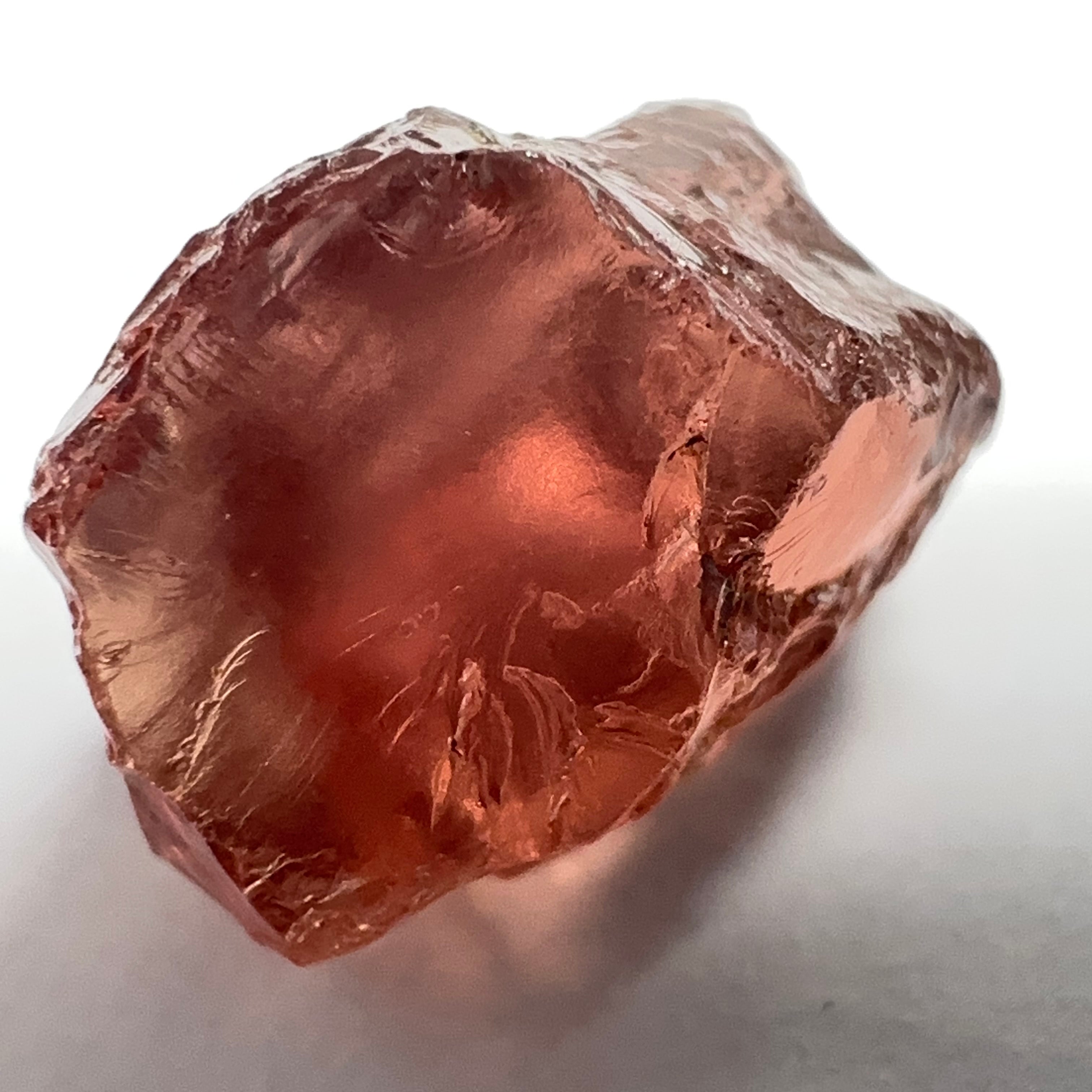 Peach Malaya Garnet, 9.06ct, vvs-if (no inclusions cracks or bubbles) with slight silk but clean to the unaided eye,  Unheated Untreated, Umba Valley Tanzania