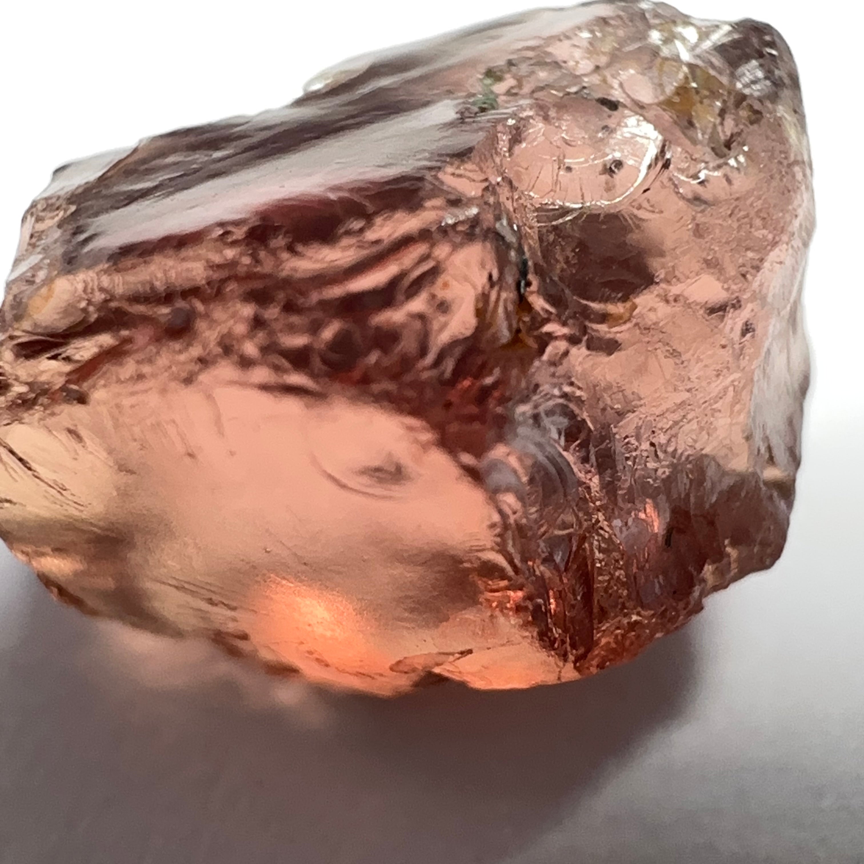 Peach Malaya Garnet, 9.06ct, vvs-if (no inclusions cracks or bubbles) with slight silk but clean to the unaided eye,  Unheated Untreated, Umba Valley Tanzania